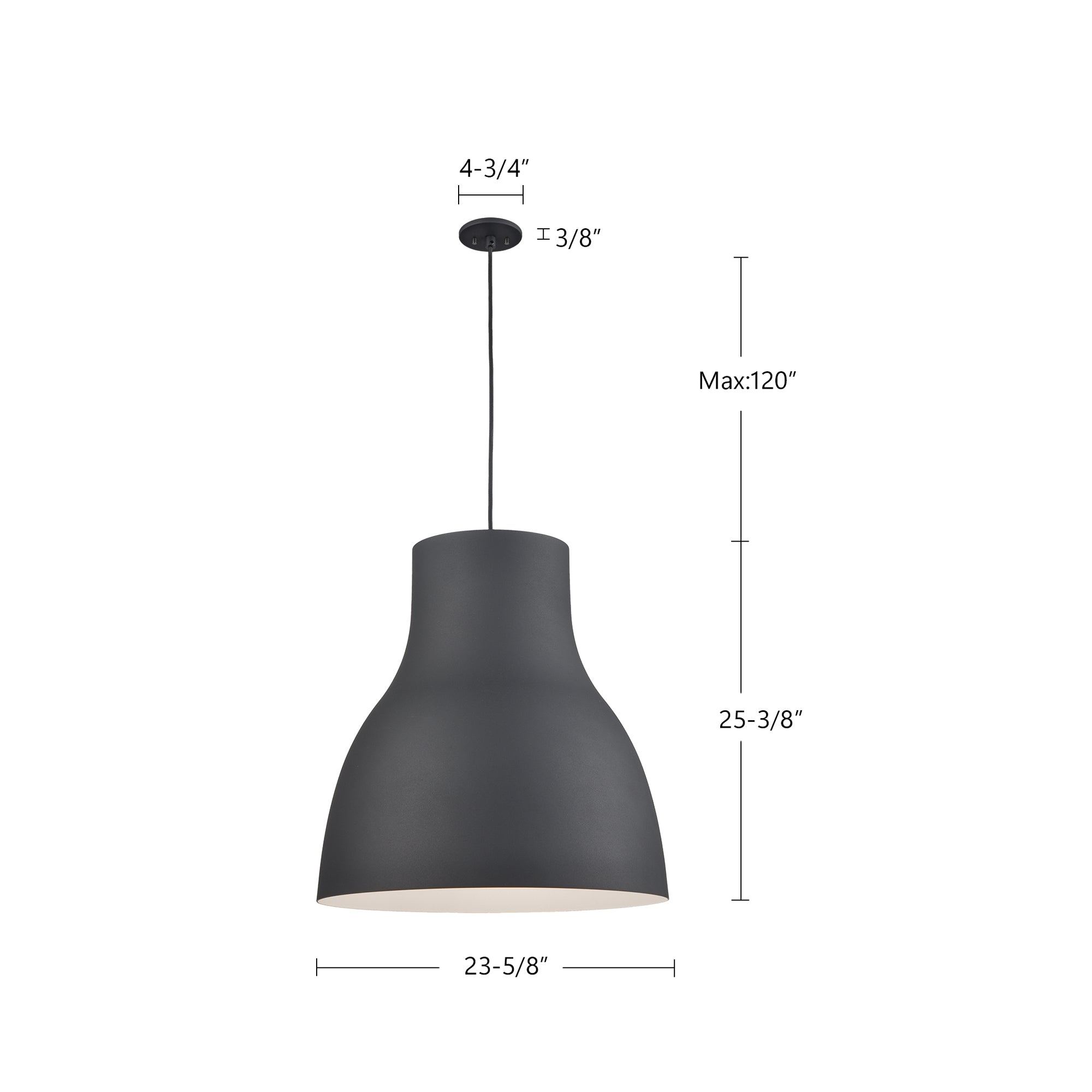 Cradle 24-in Spun Aluminum Bowl Pendant