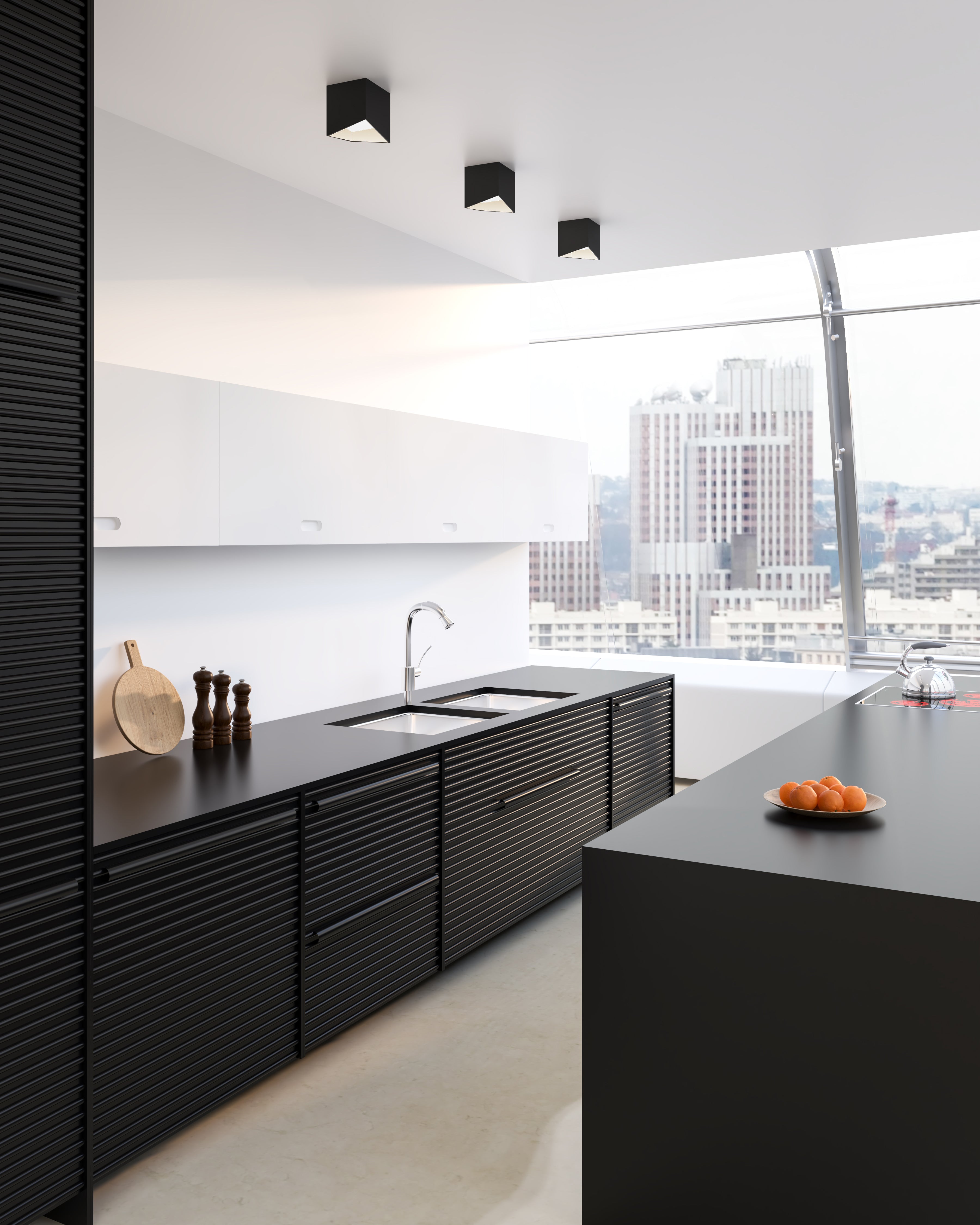 Cubix 5-in Steel Flush Mount