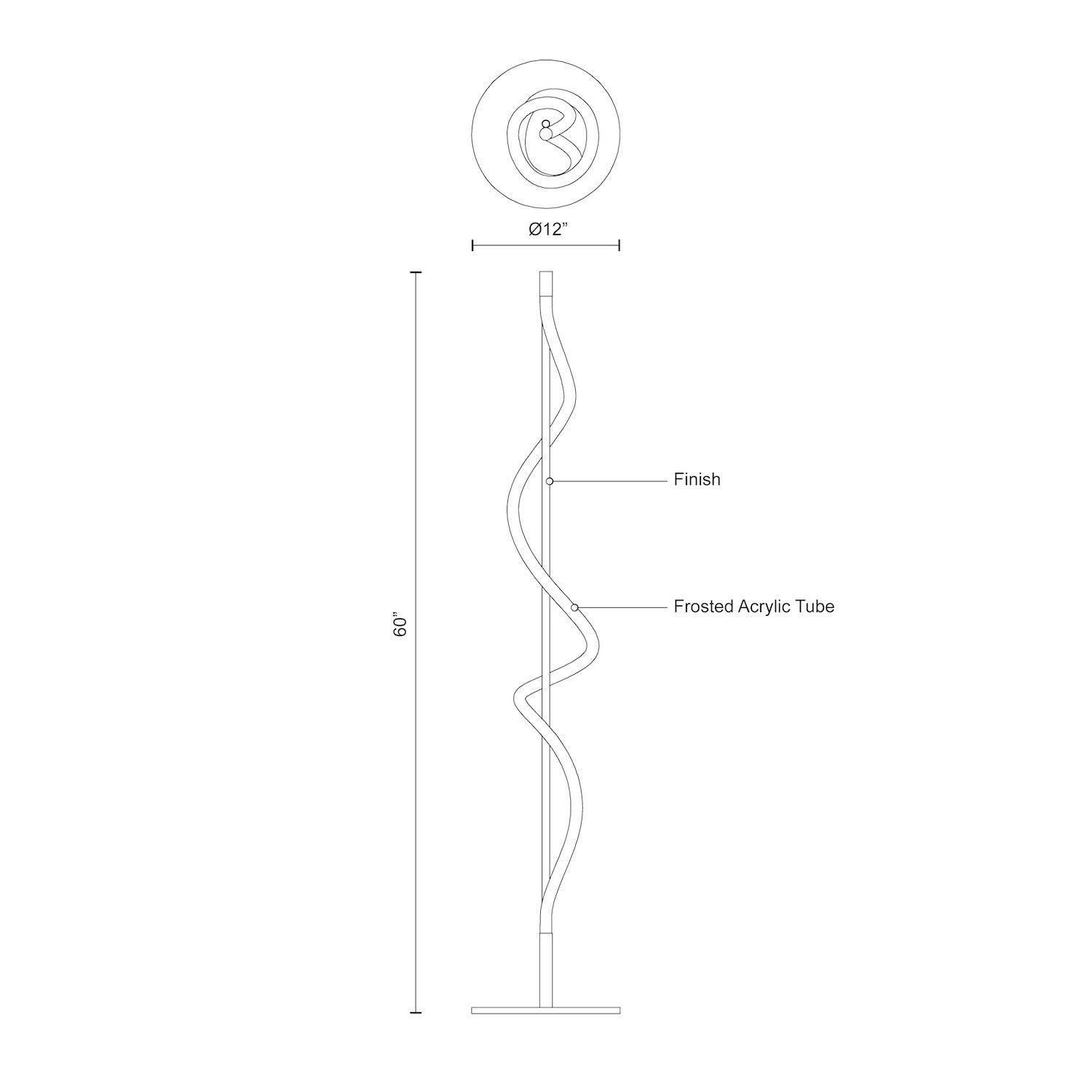 Cursive 12-in Aluminum Floor Lamp