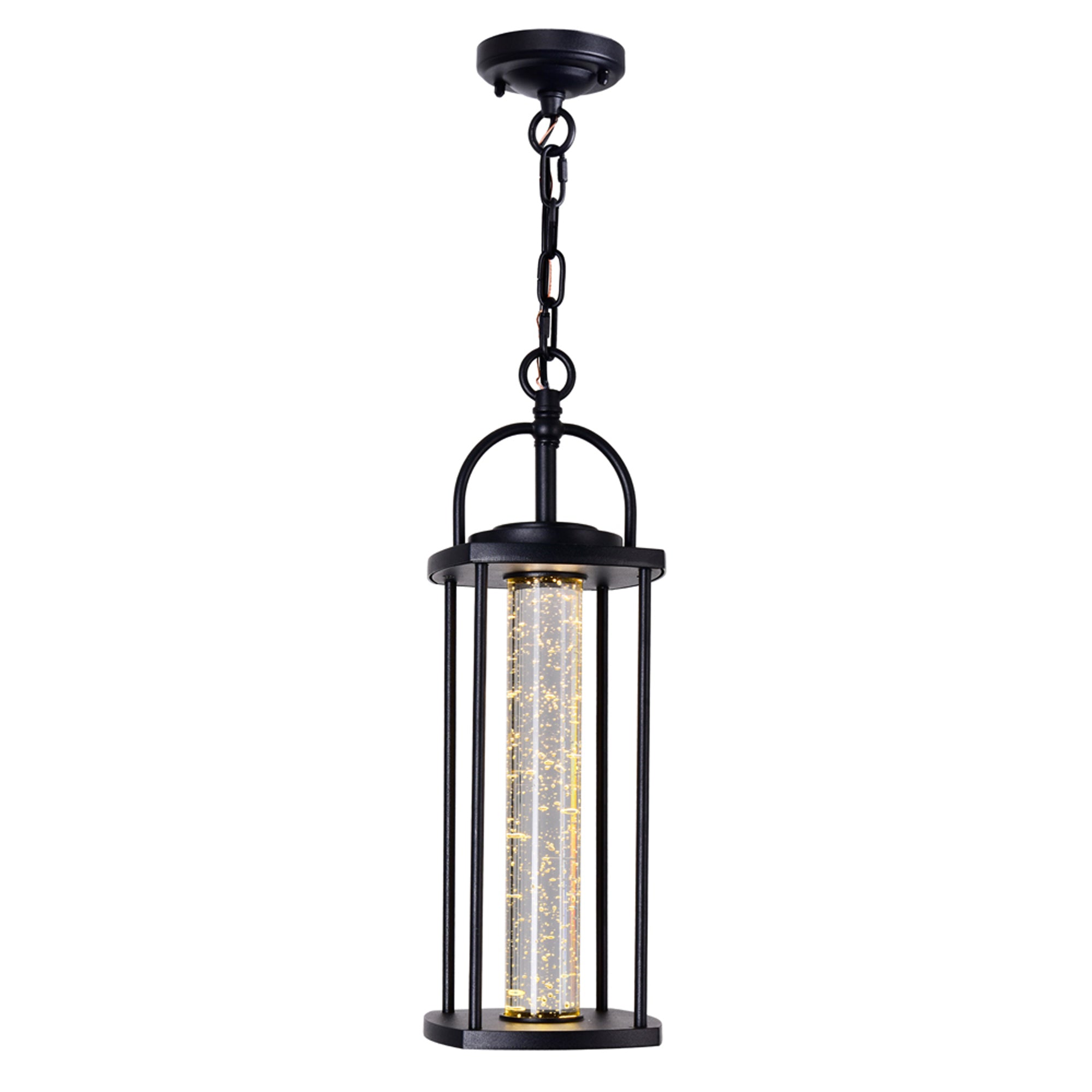 Greenwood 1 Light Black Outdoor Pendant with Integrated LED