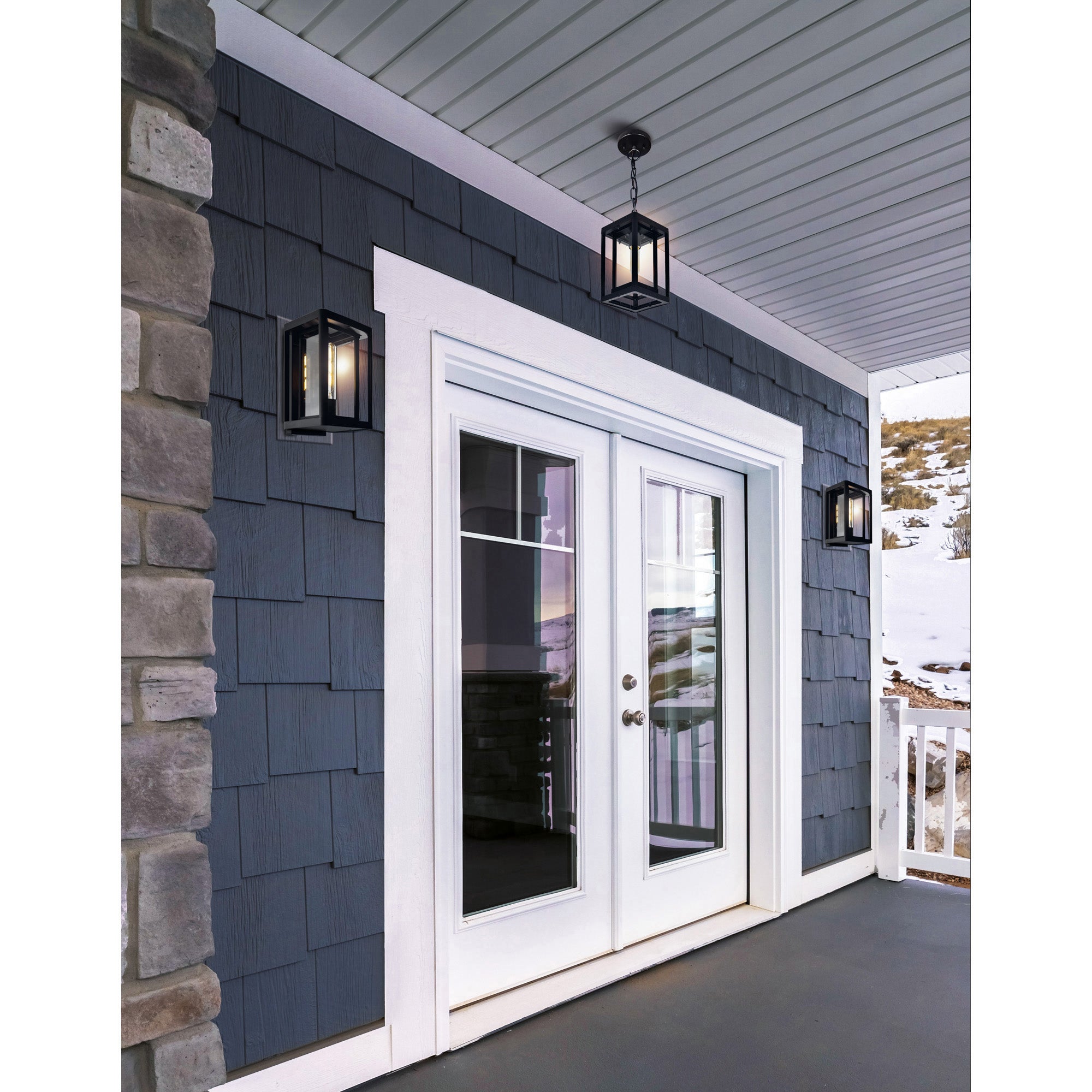 Mulvane 1 Light Black Outdoor Pendant