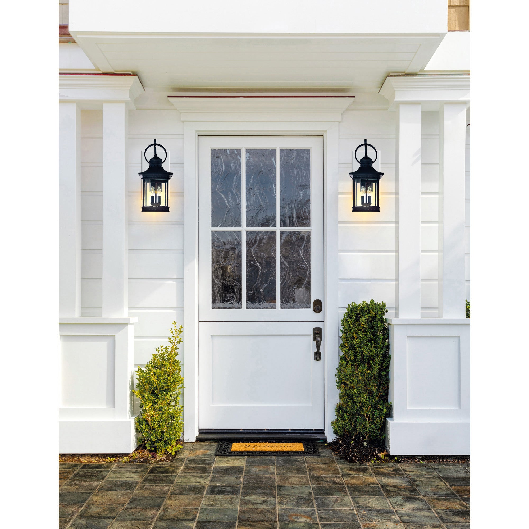 Cleveland 2 Light Black Outdoor Wall Light