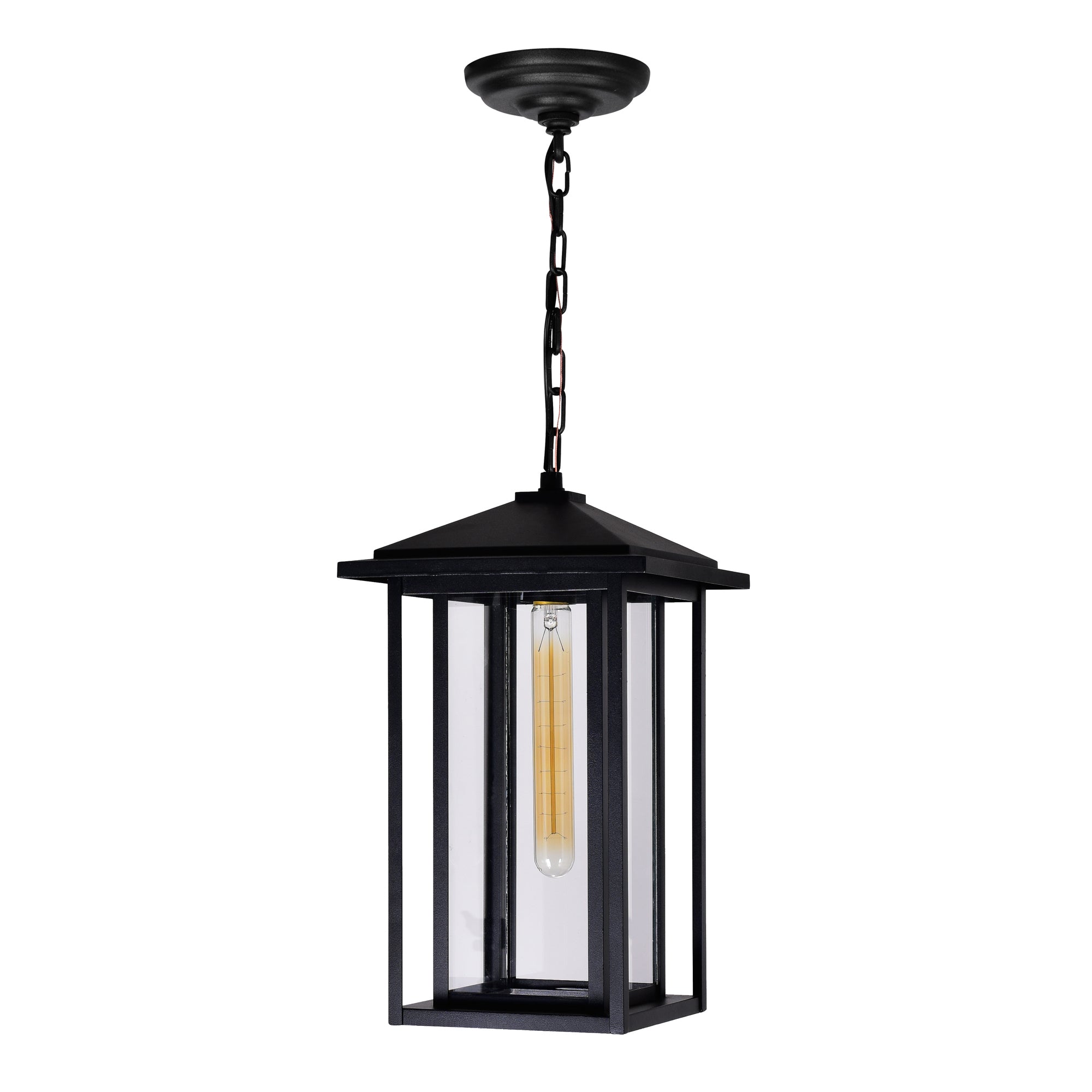 Crawford Outdoor Hanging Lights Black 1 Light