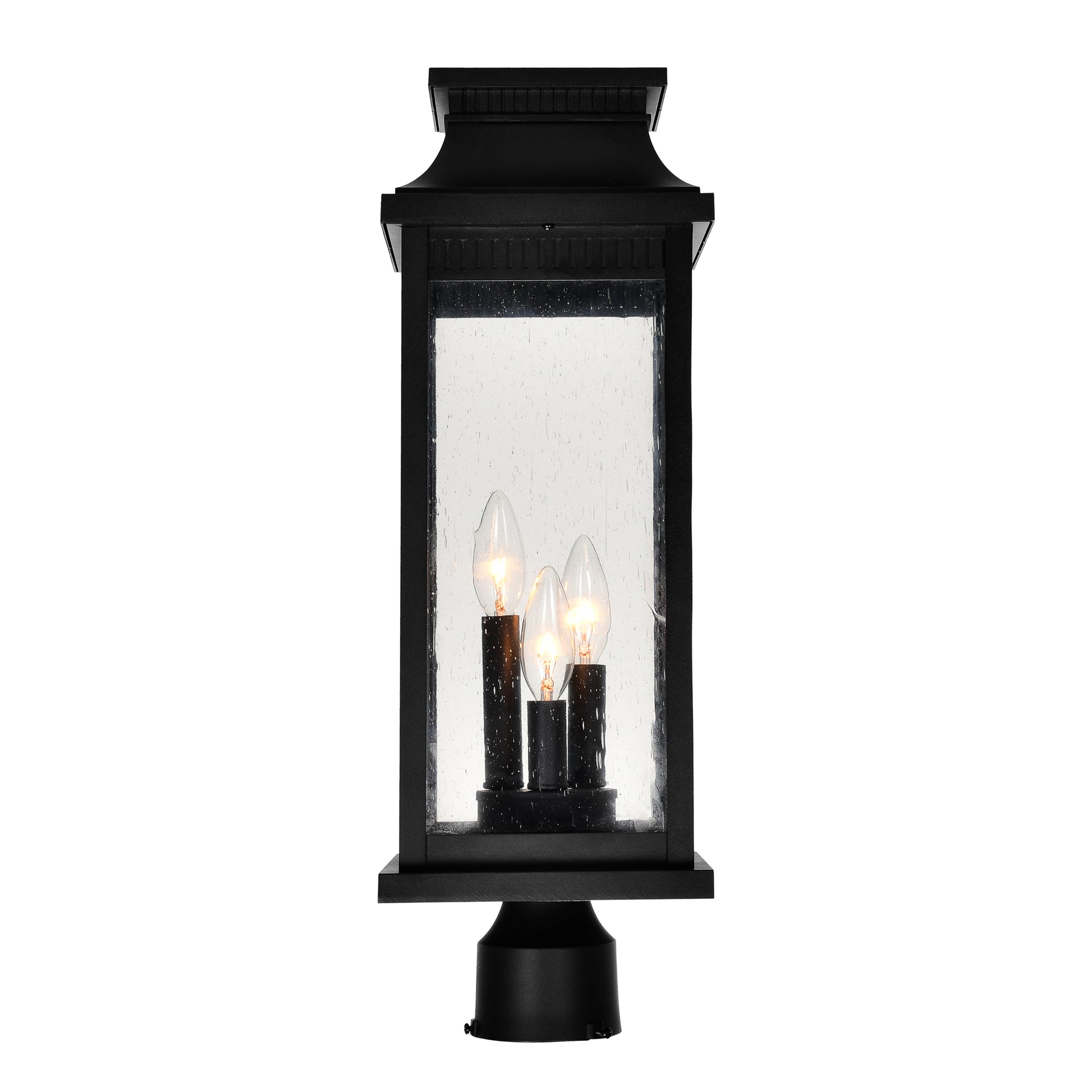 Milford 3 Light Outdoor Black Lantern Head
