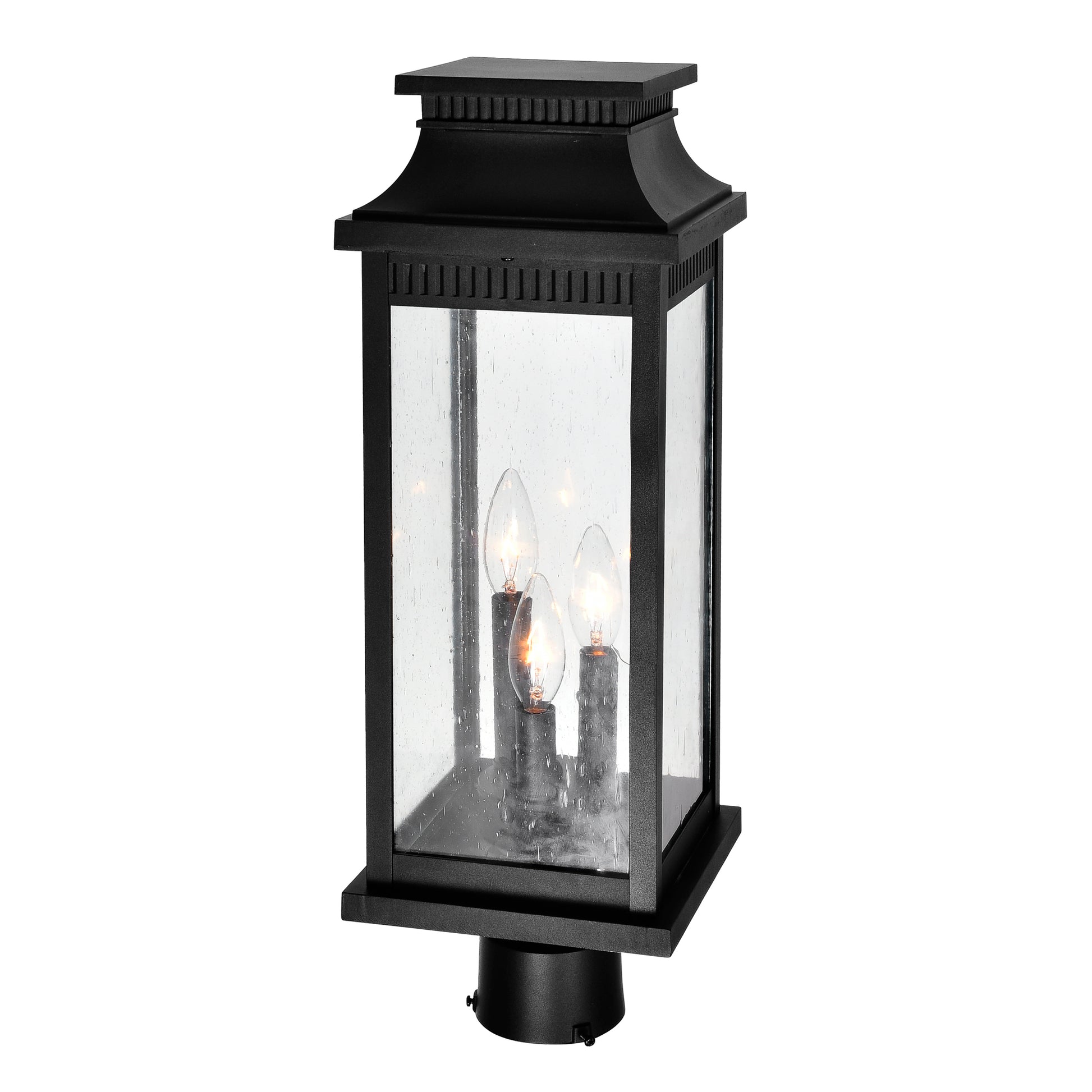 Milford 3 Light Outdoor Black Lantern Head