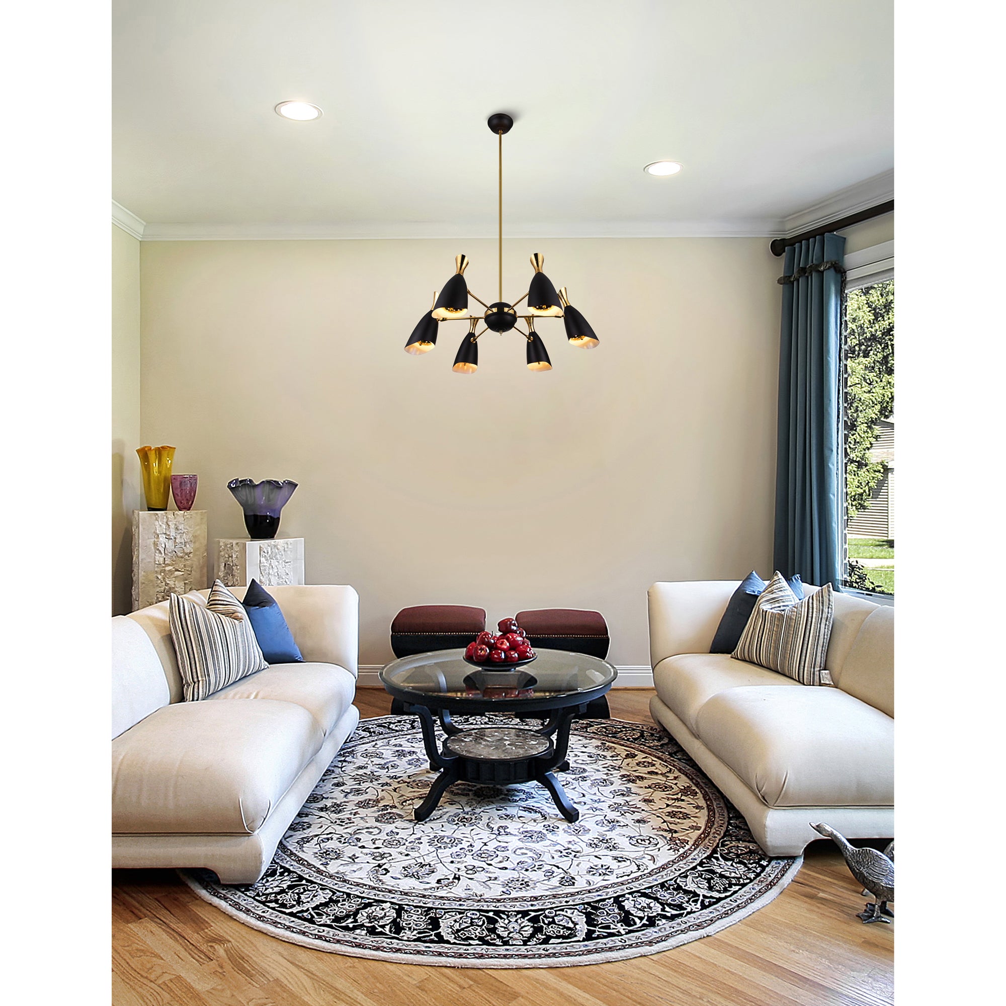 Rolin 12 Light Satin Gold Down Chandelier