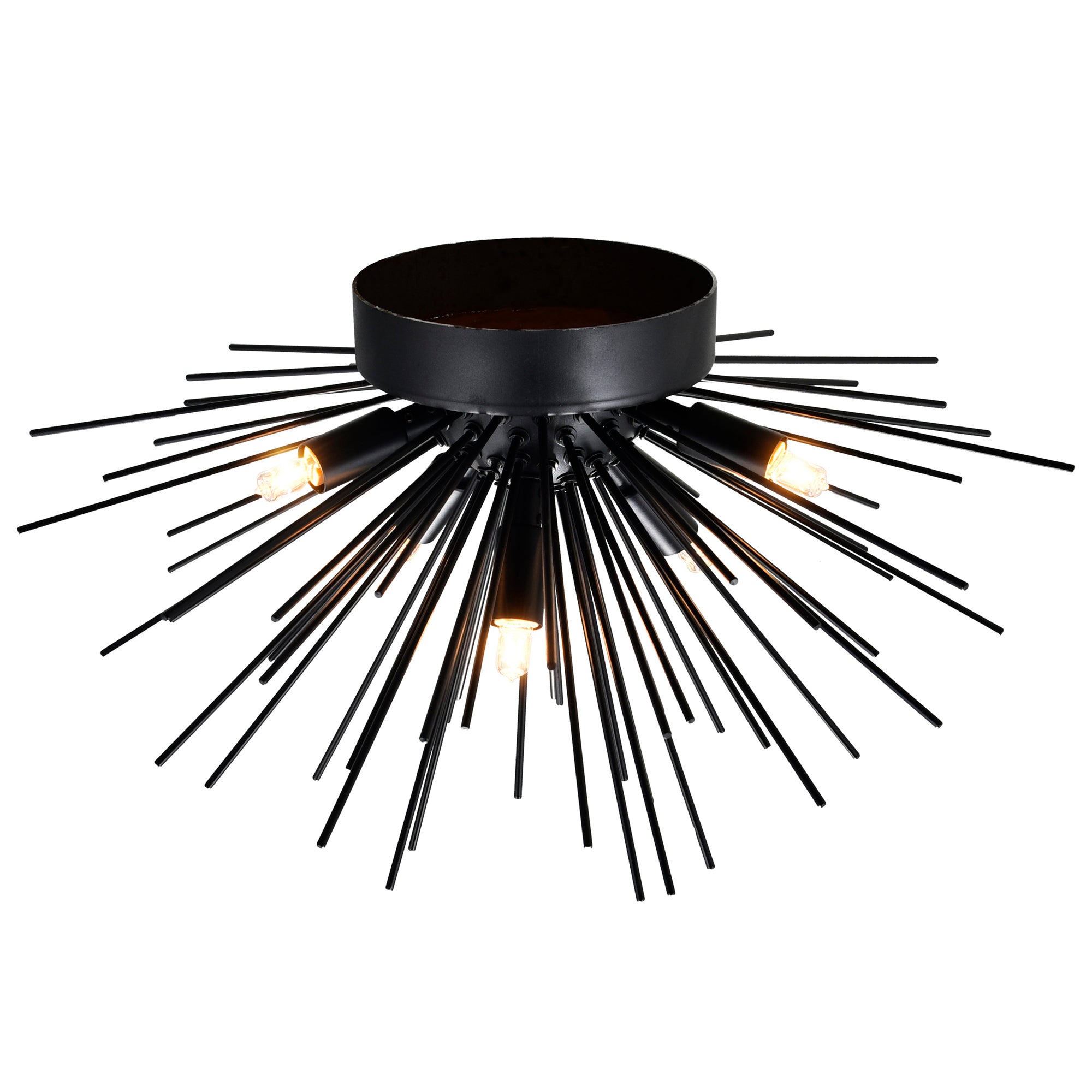 Savannah Flush Mounts 6 Light Black Finish