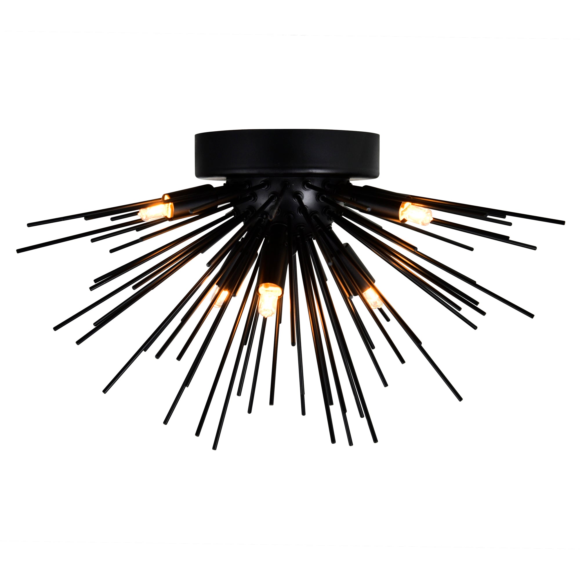 Savannah Flush Mounts 6 Light Black Finish