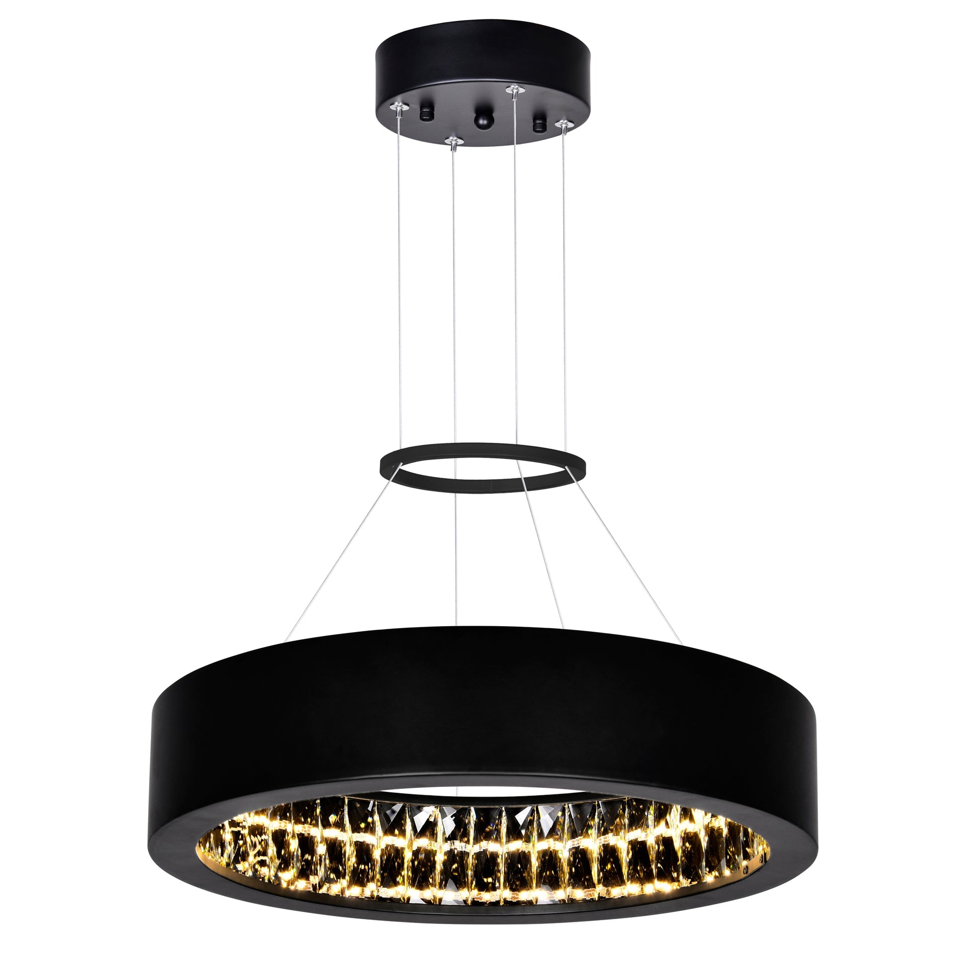 Juliette Integrated LED 16 Inch Black Chandelier