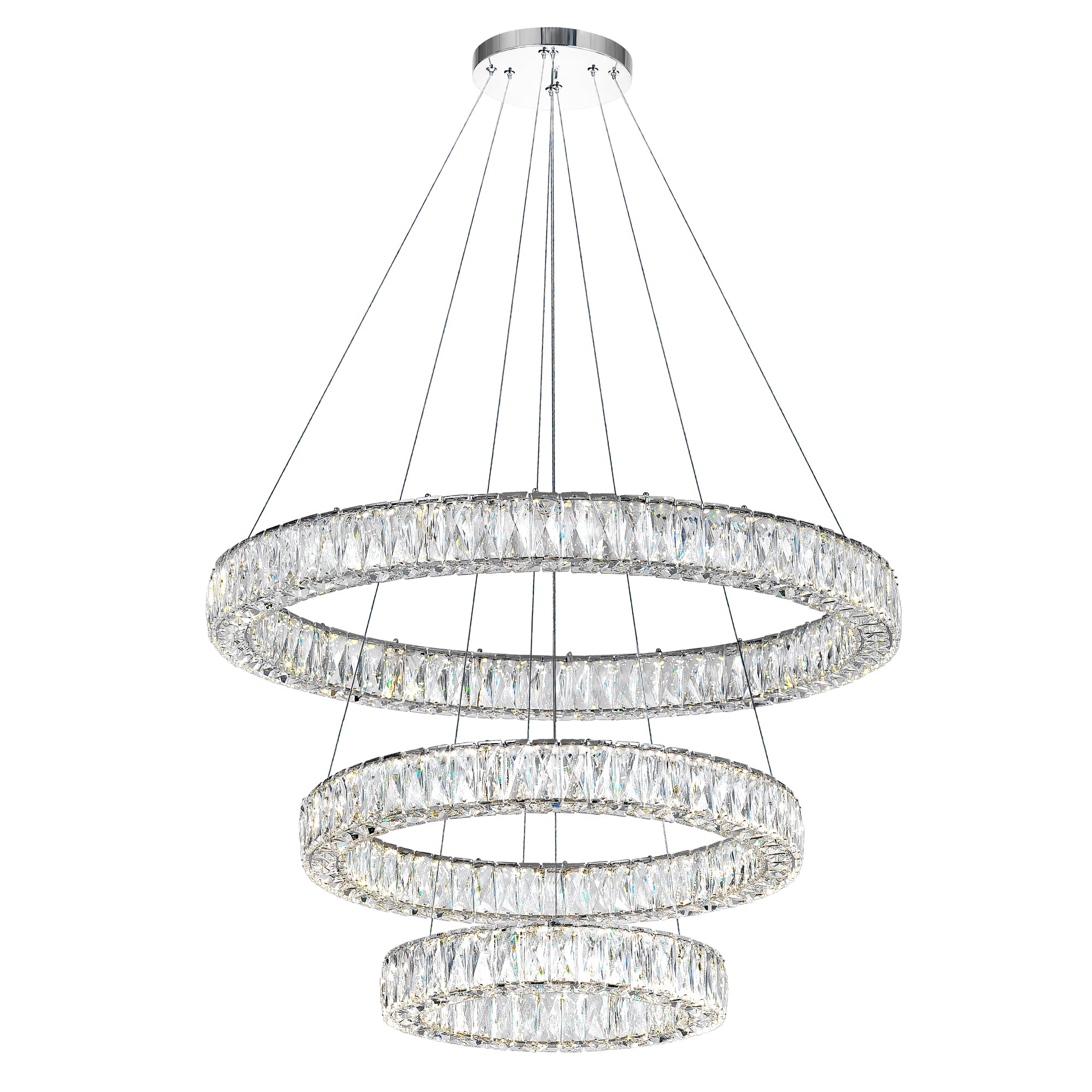 Madeline Chandeliers LED 3 Ring Chrome