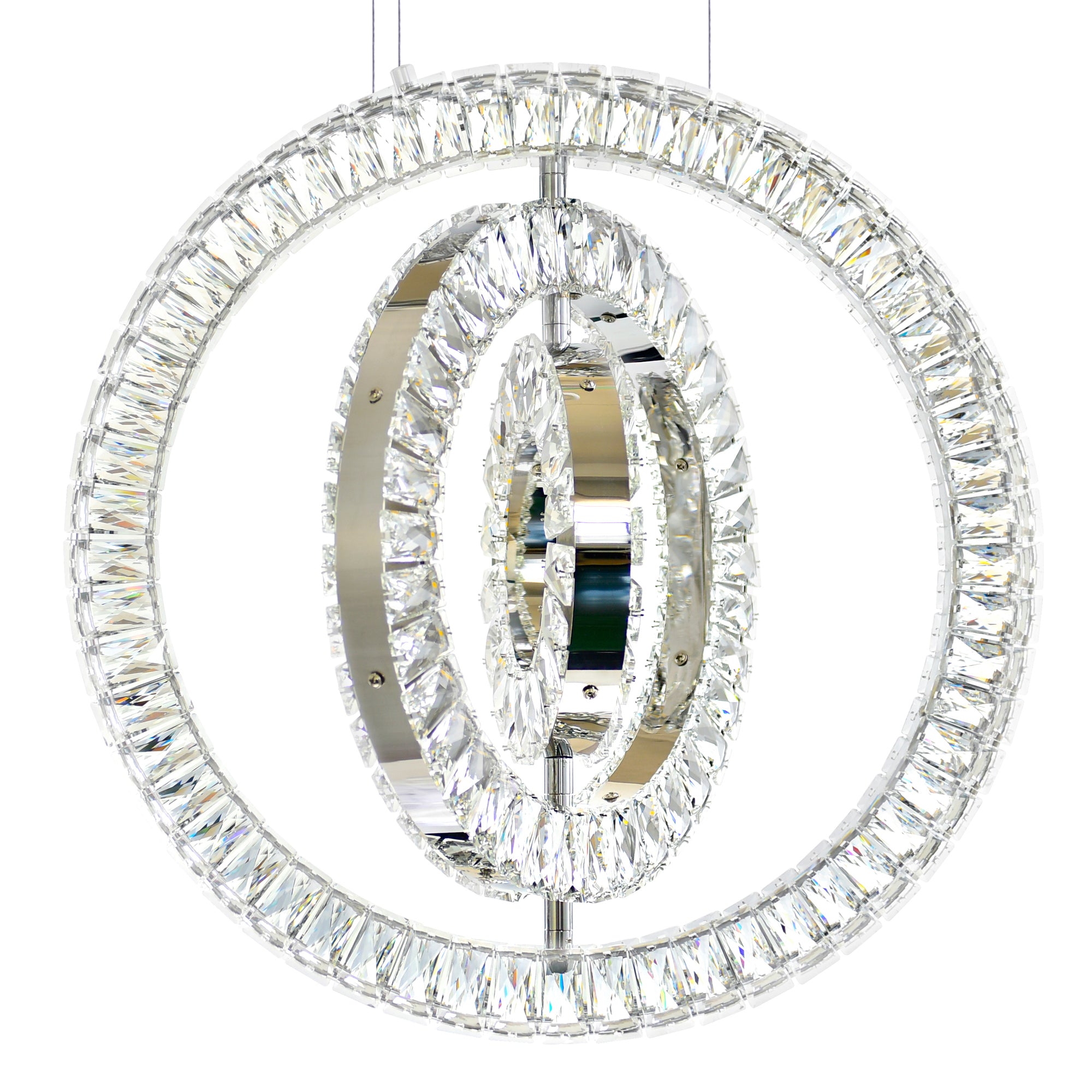 Celina Chandeliers 3 Ring Chrome Finish