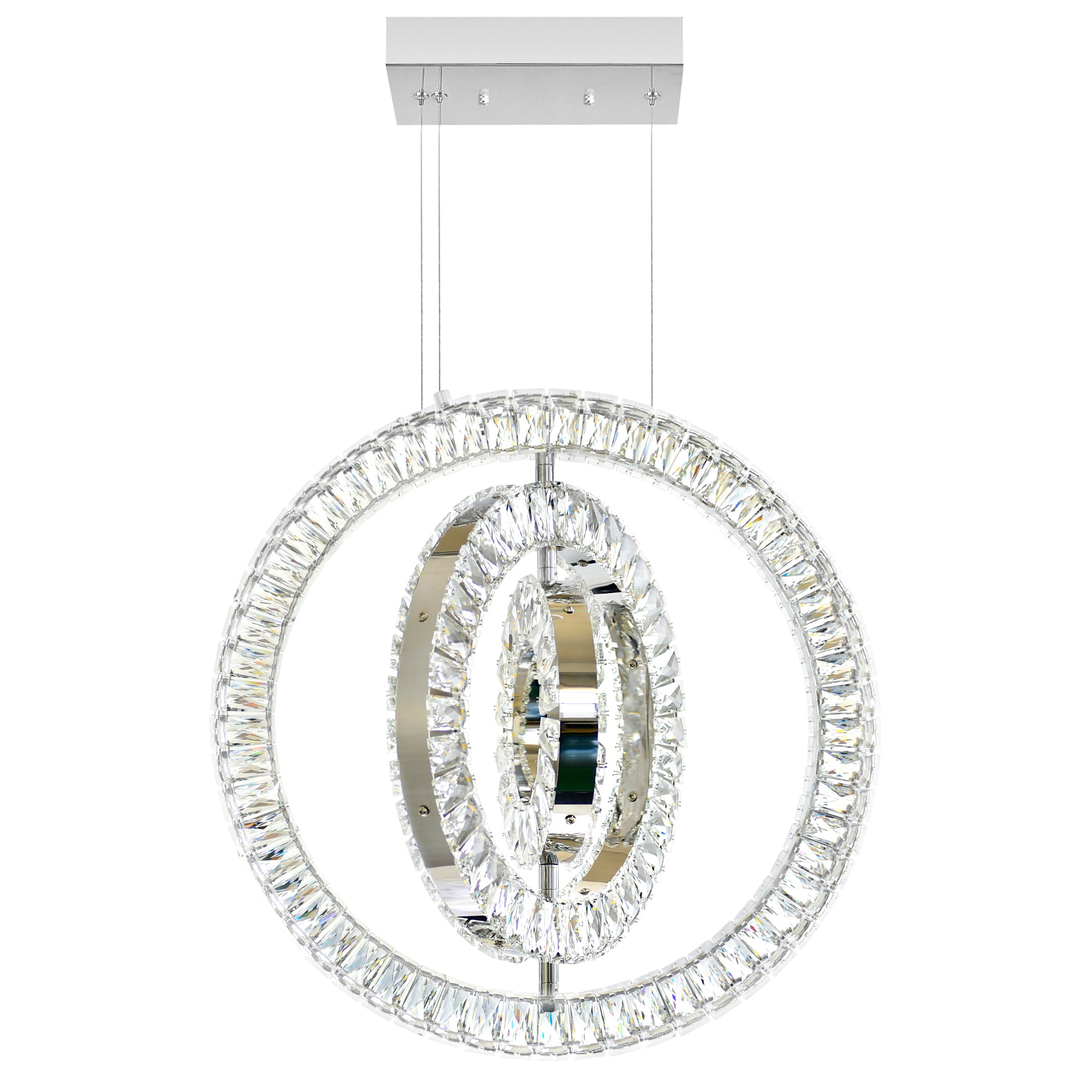 Celina Chandeliers 3 Ring Chrome Finish