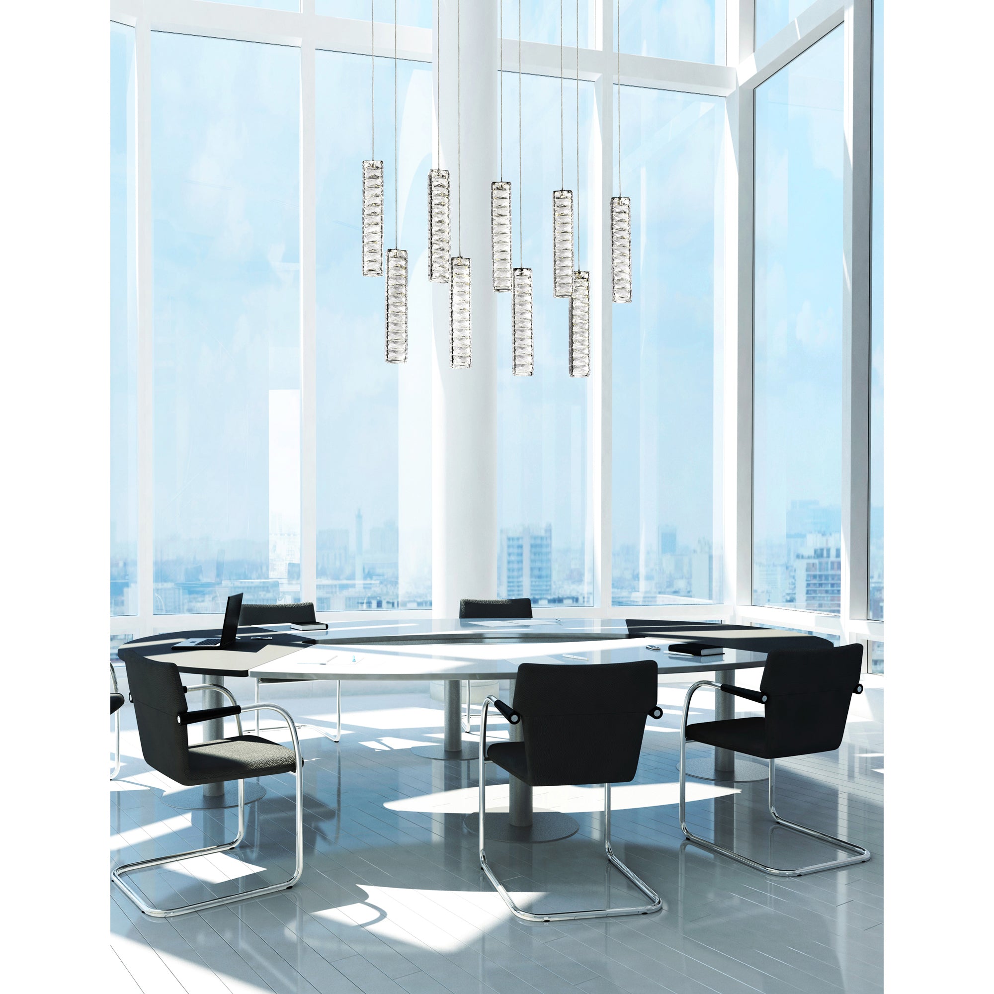 Celina Chandeliers 9 Pendant Chrome Finish
