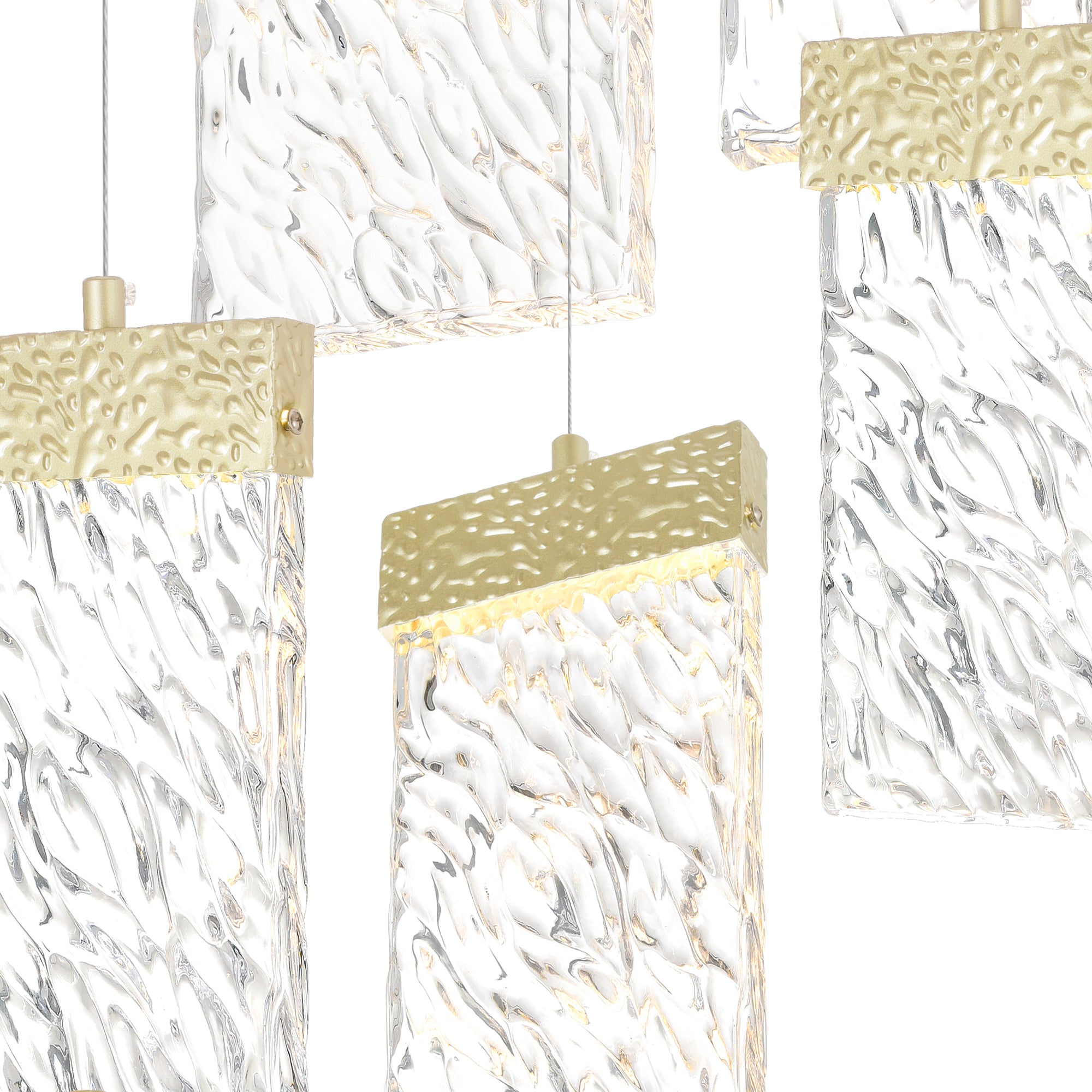 Carolina Integrated LED 32 Inch Gold Leaf Chandelier
