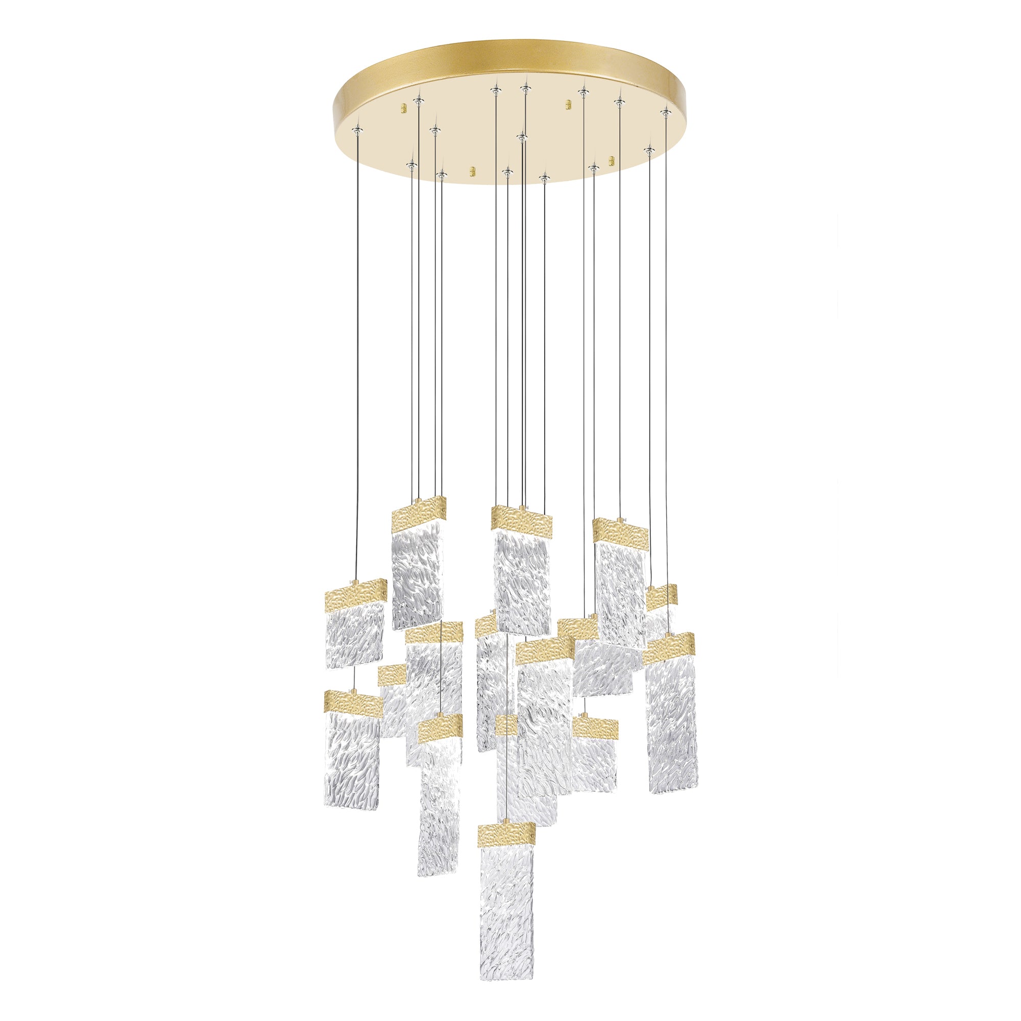 Carolina Integrated LED 32 Inch Gold Leaf Chandelier