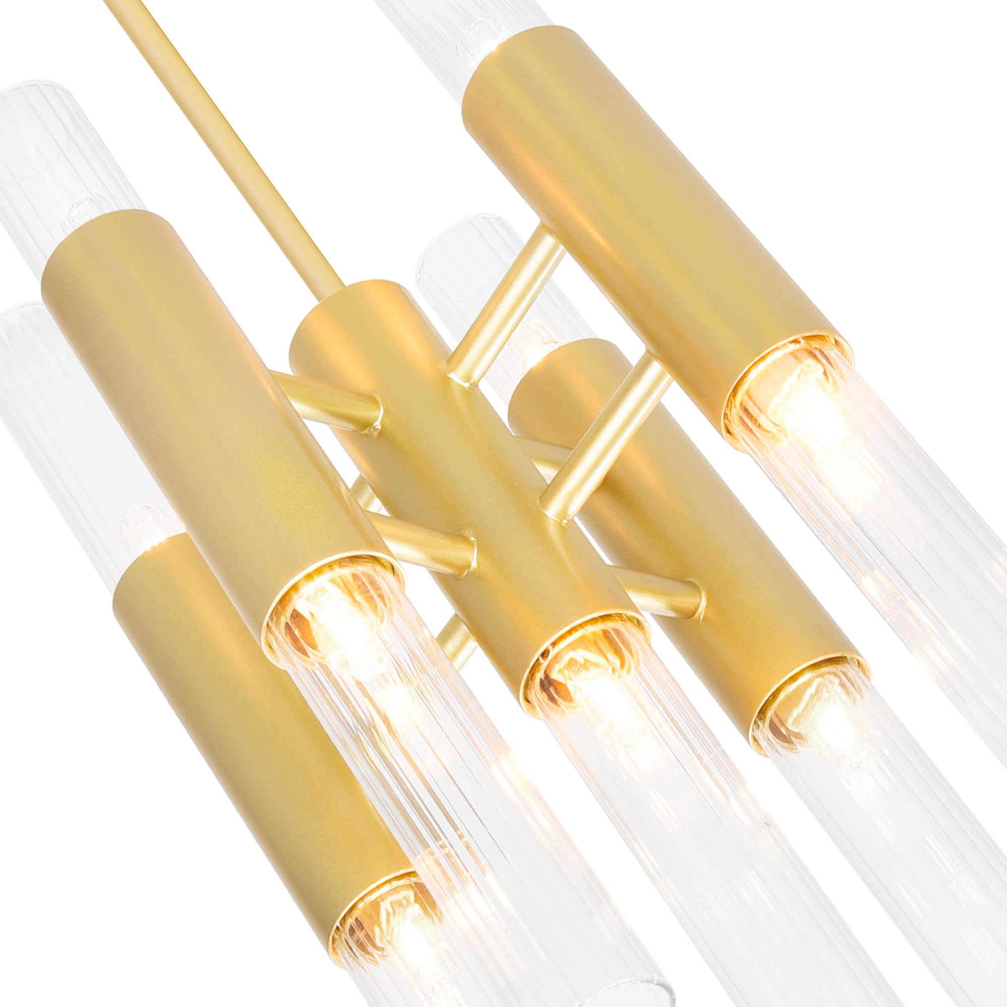 Orgue 9 Light 8in Satin Gold Mini Pendant