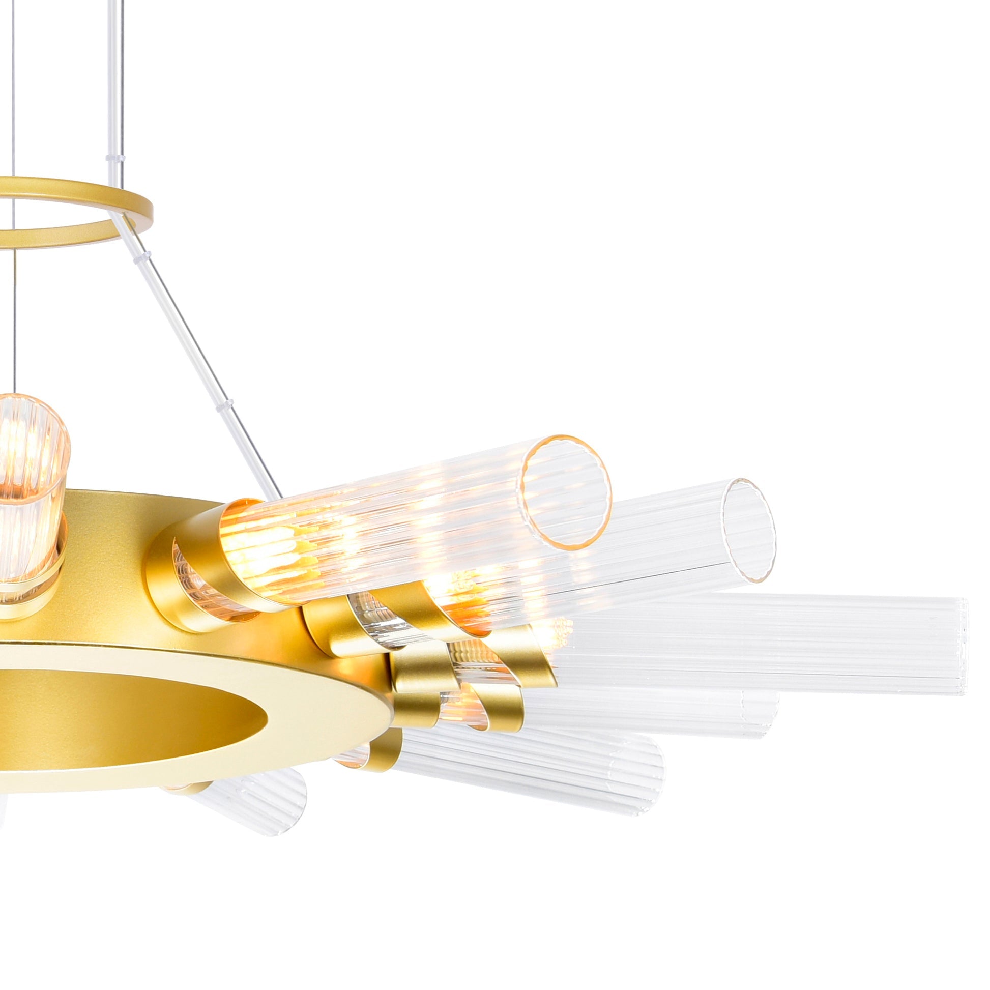 Collar 14 Light Satin Gold Chandelier