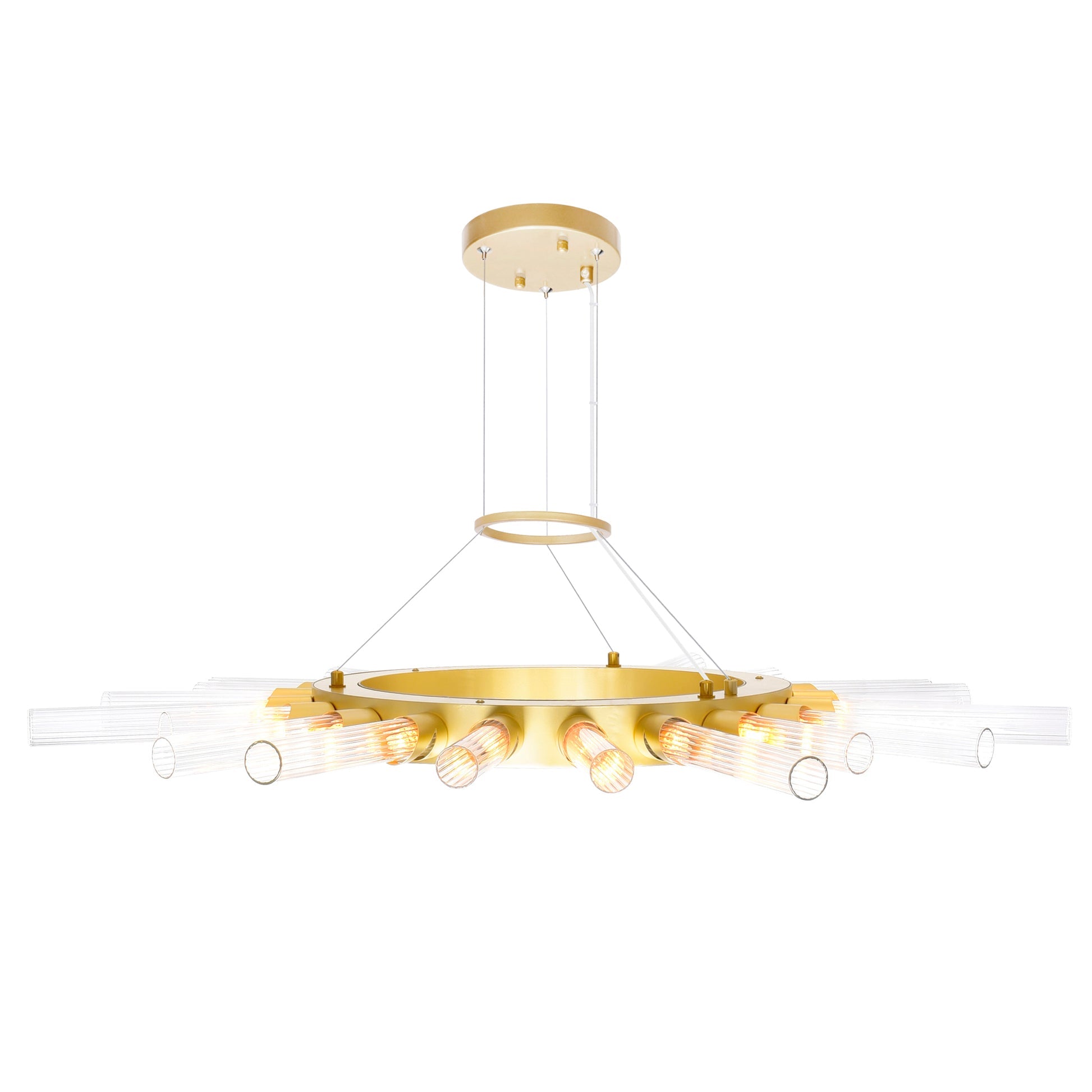 Collar 21 Light Satin Gold Chandelier