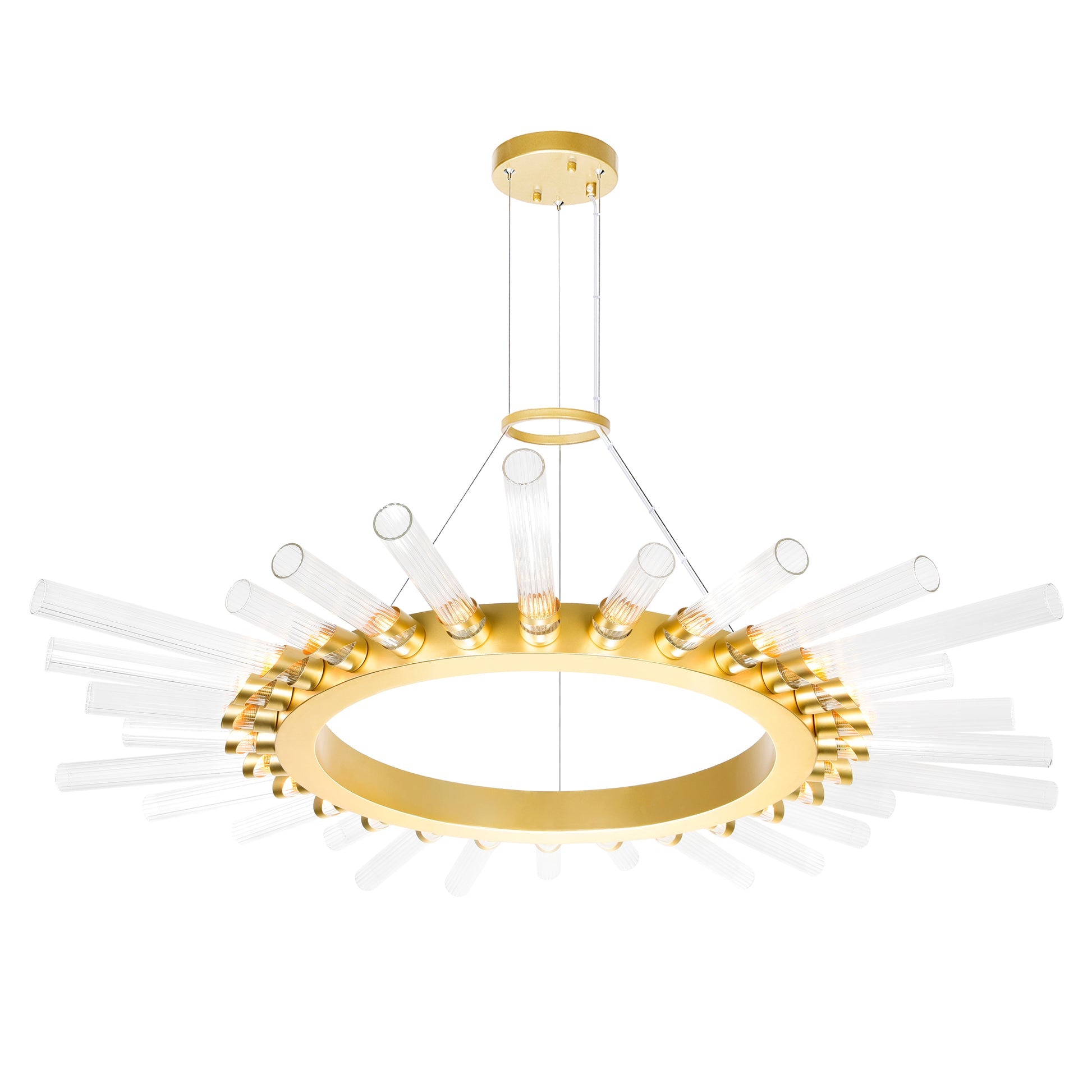 Collar 28 Light Satin Gold Chandelier