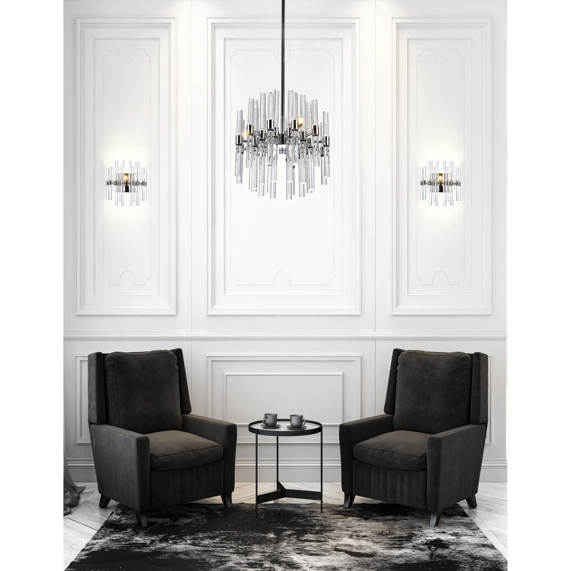 Miroir 6 Light Nickel Mini Pendant with Polished Finish