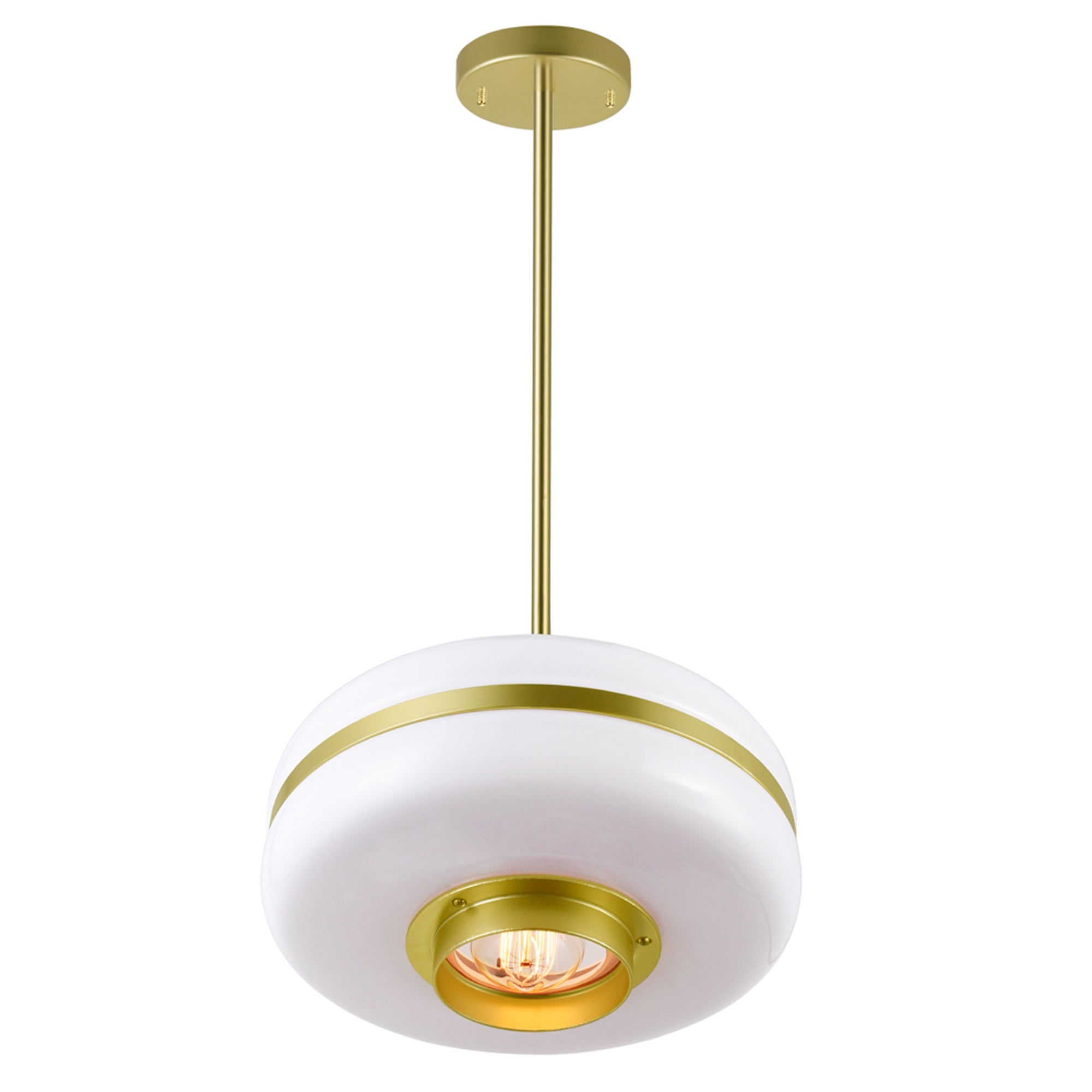 Elementary 1 Light Light Down Pendant in Pearl Gold Finish