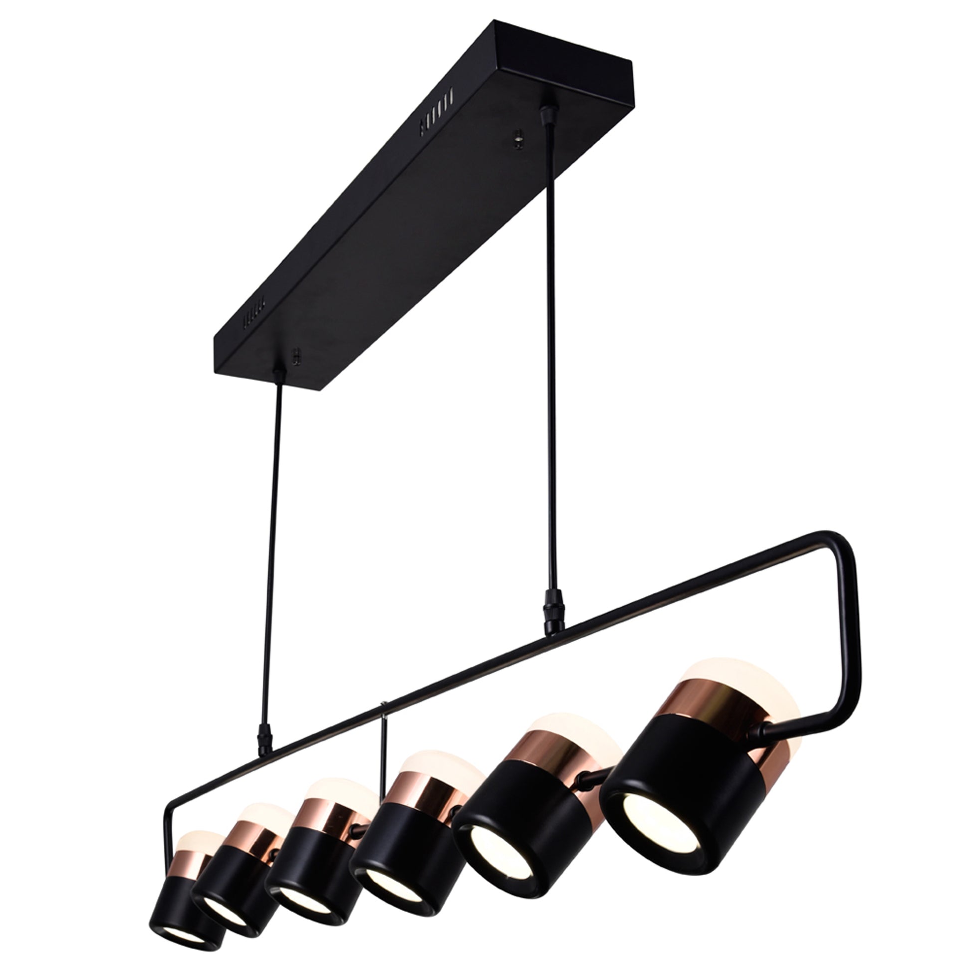 Moxie 6 Light Pool Table Light in Black Finish
