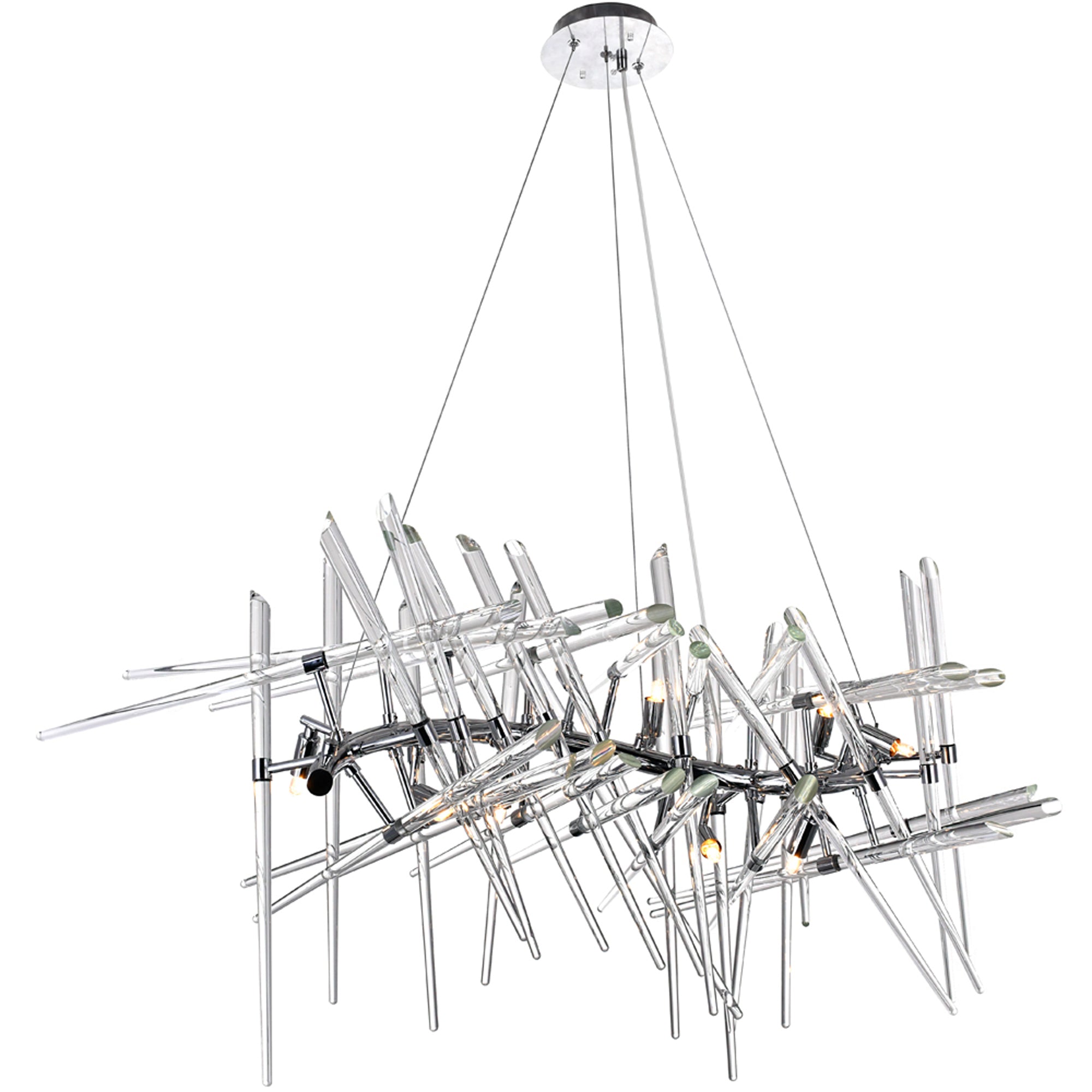 Icicle 10 Light 39 Inch Chrome Chandelier