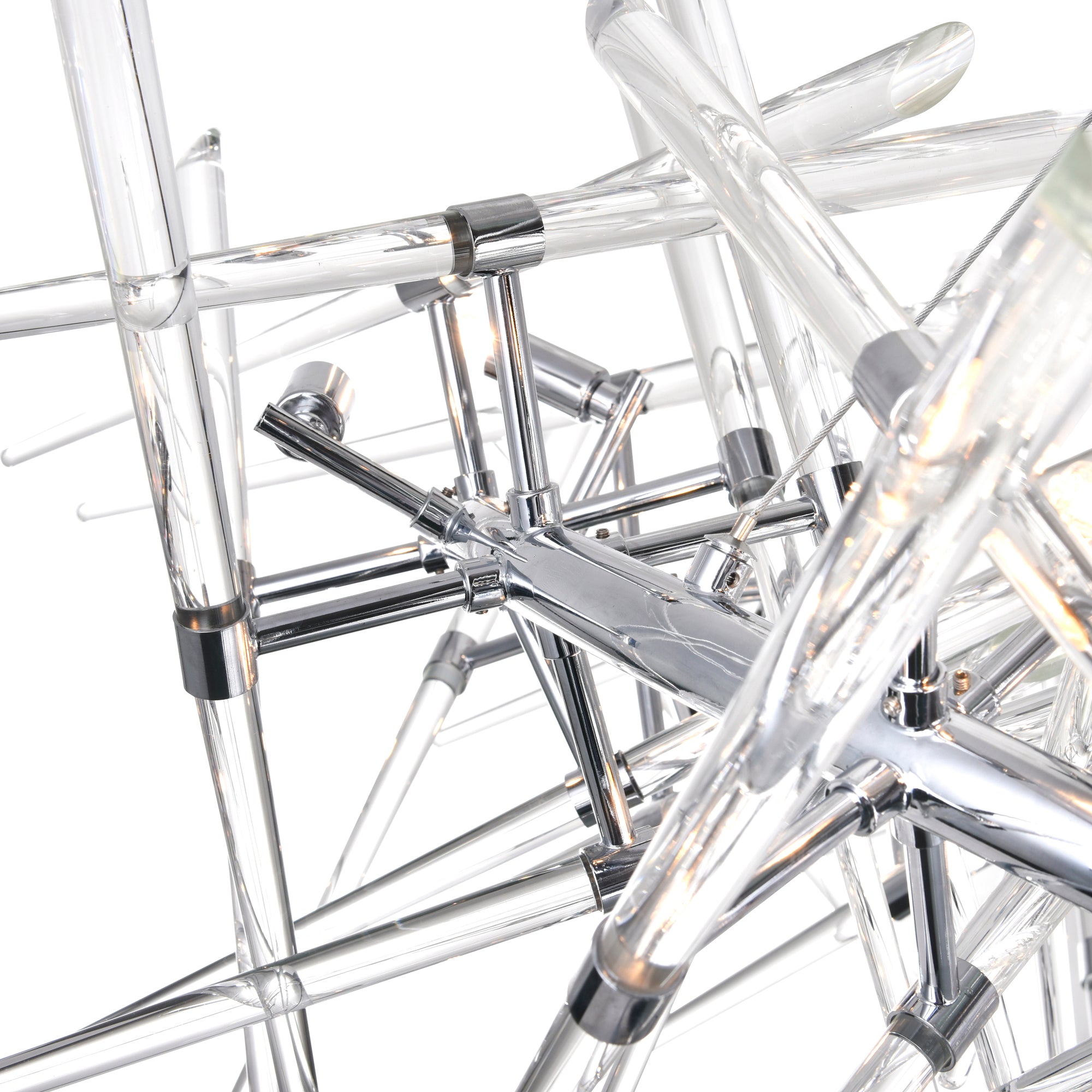 Icicle 12 Light Chrome Chandelier with Cascading Crystal Drops