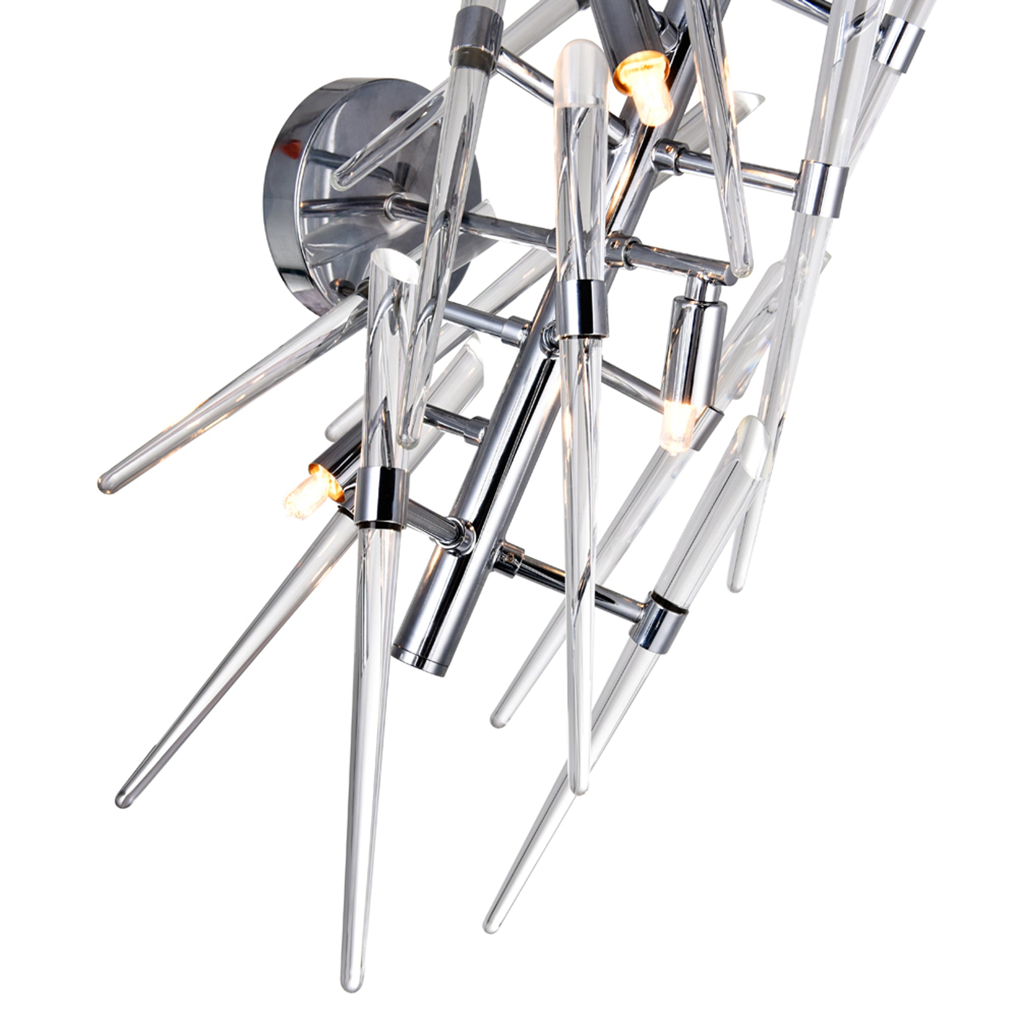 Icicle 3 Light Chrome Wall Light with Clear Glass Spikes