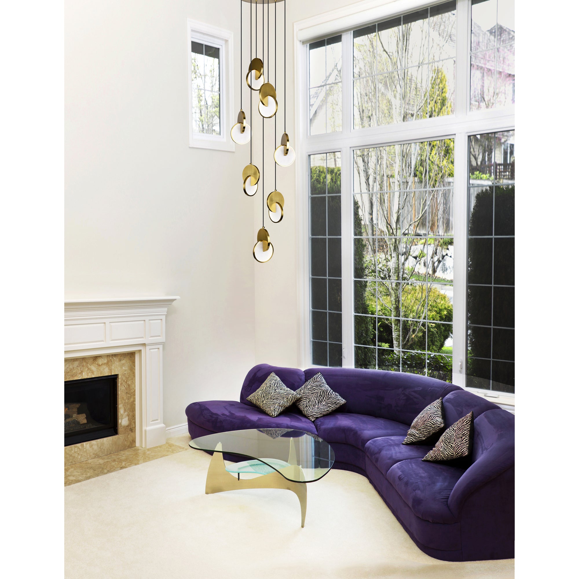 Tranche 7 Light Brass Pendant Light Brushed Brass