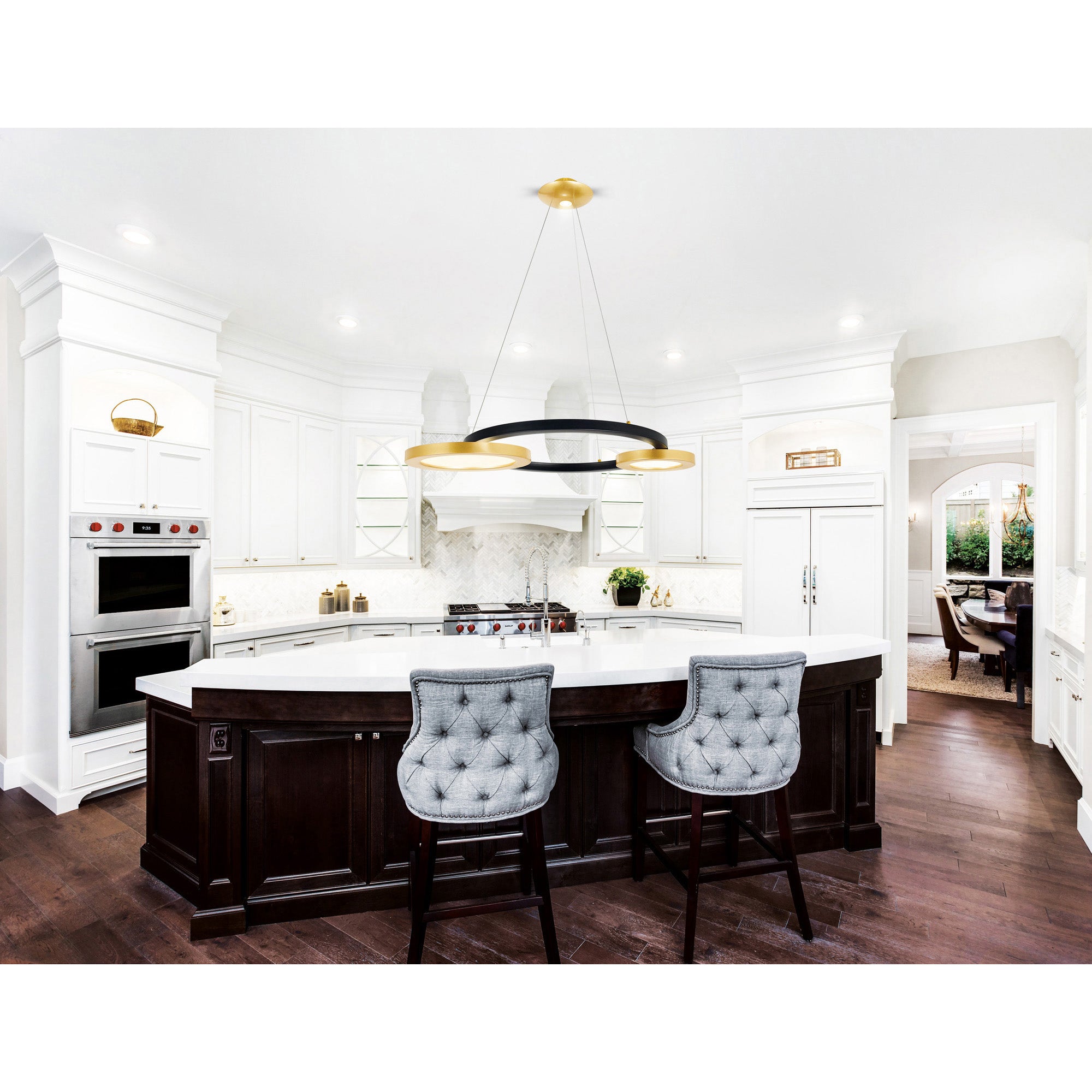 Deux Lunes Integrated LED Black Chandelier