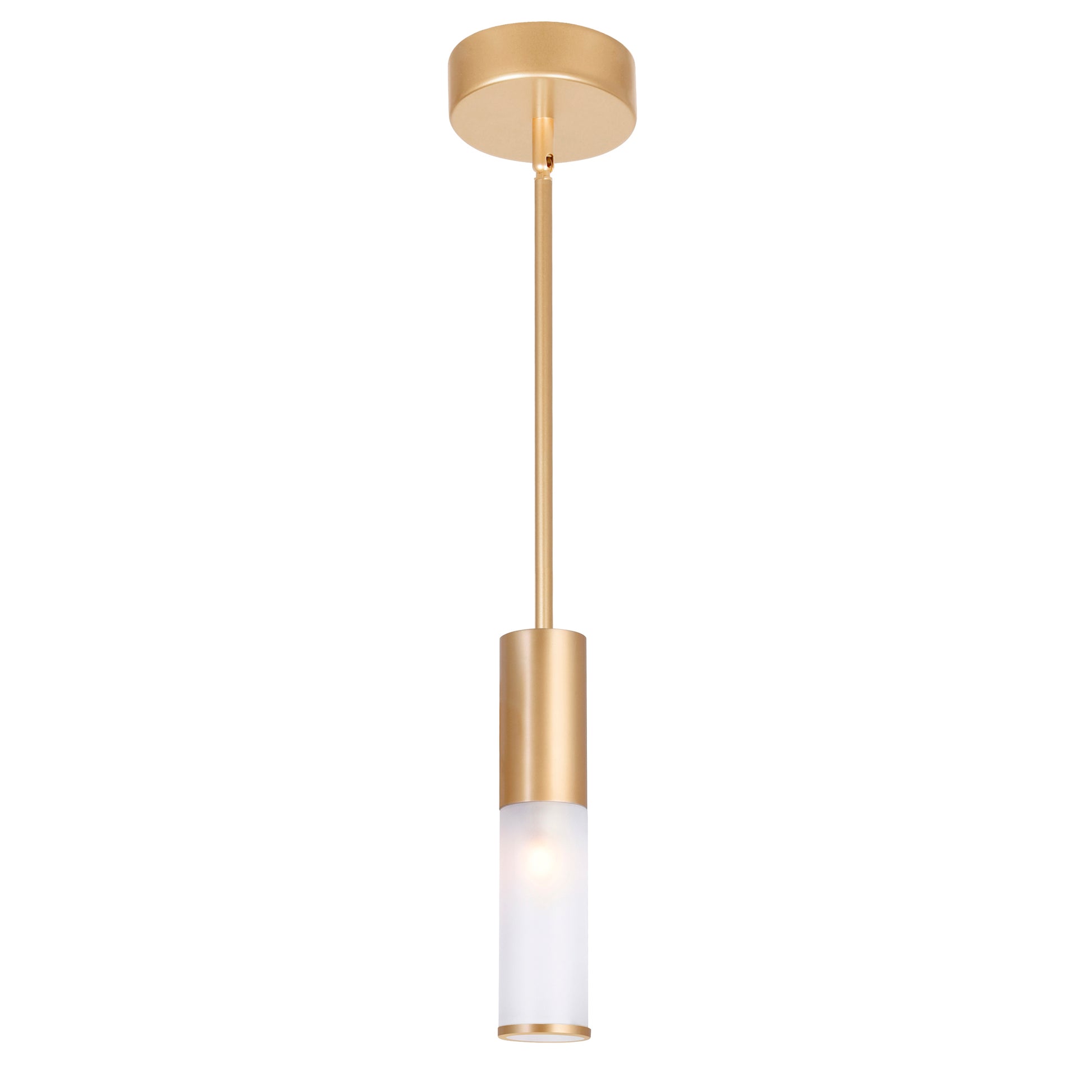 Pipes 1 Light Mini Gold Pendant Sun Gold Finish