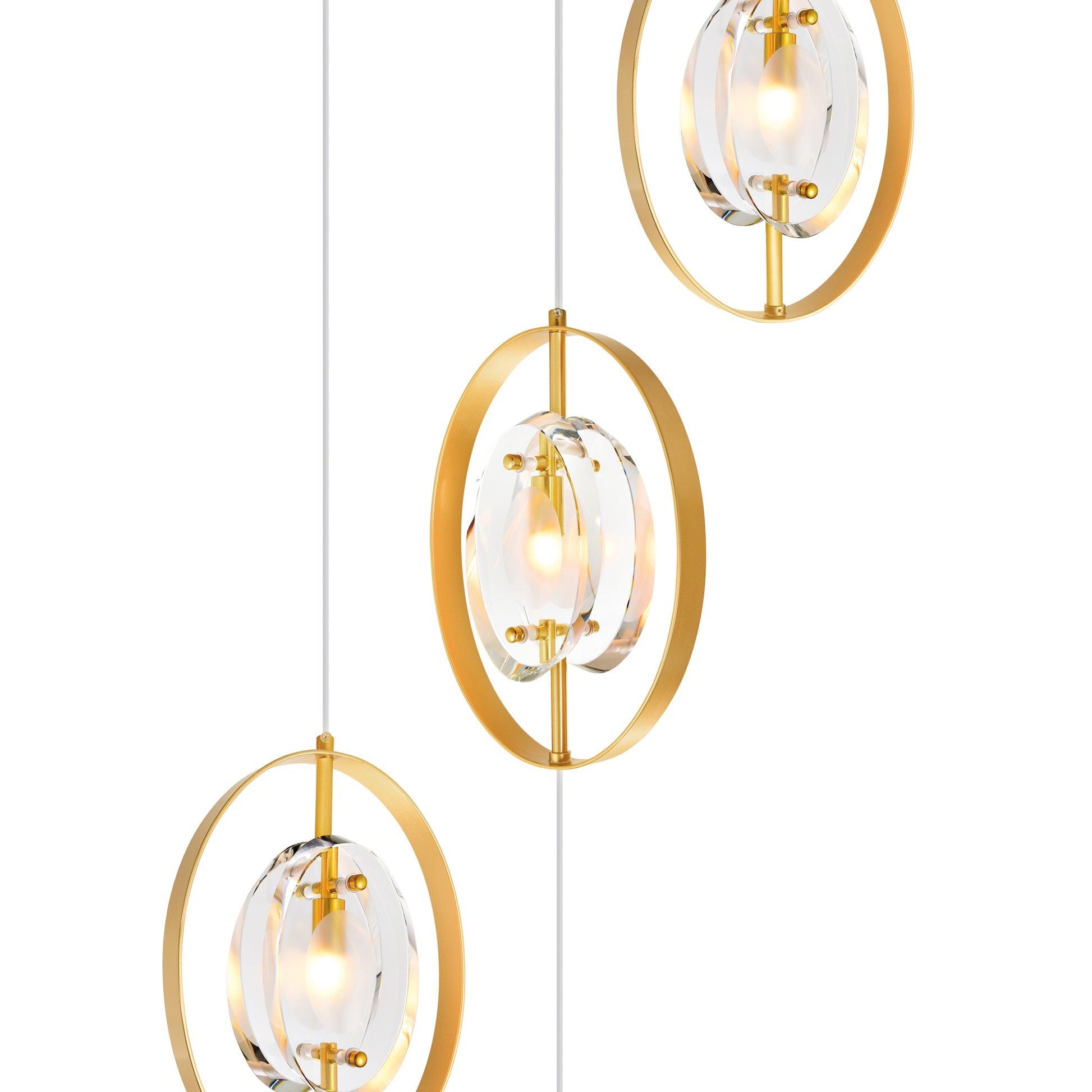 Iris 6 Light Gold Pendant Light Sun Gold Finish