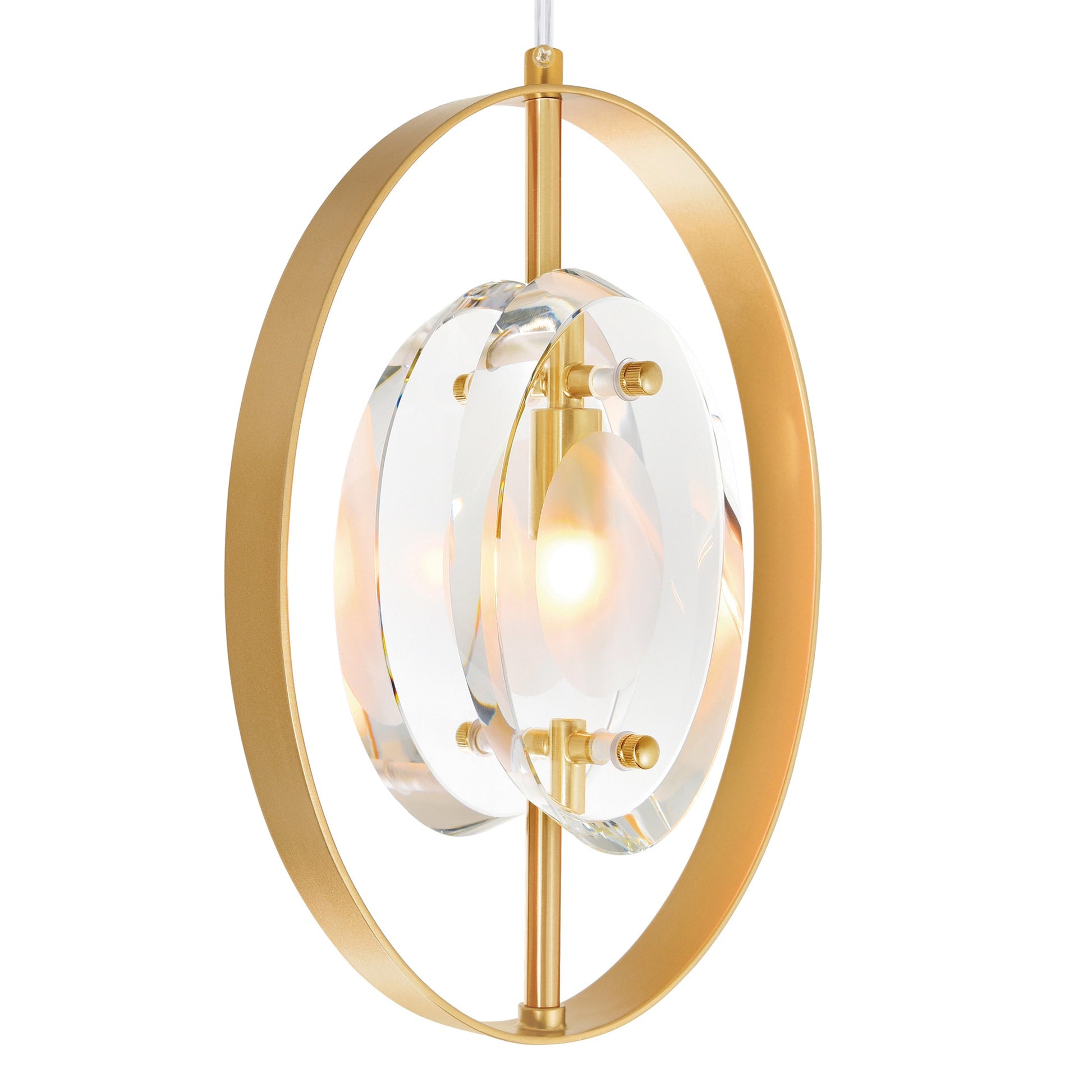 Iris 6 Light Gold Pendant Light Sun Gold Finish