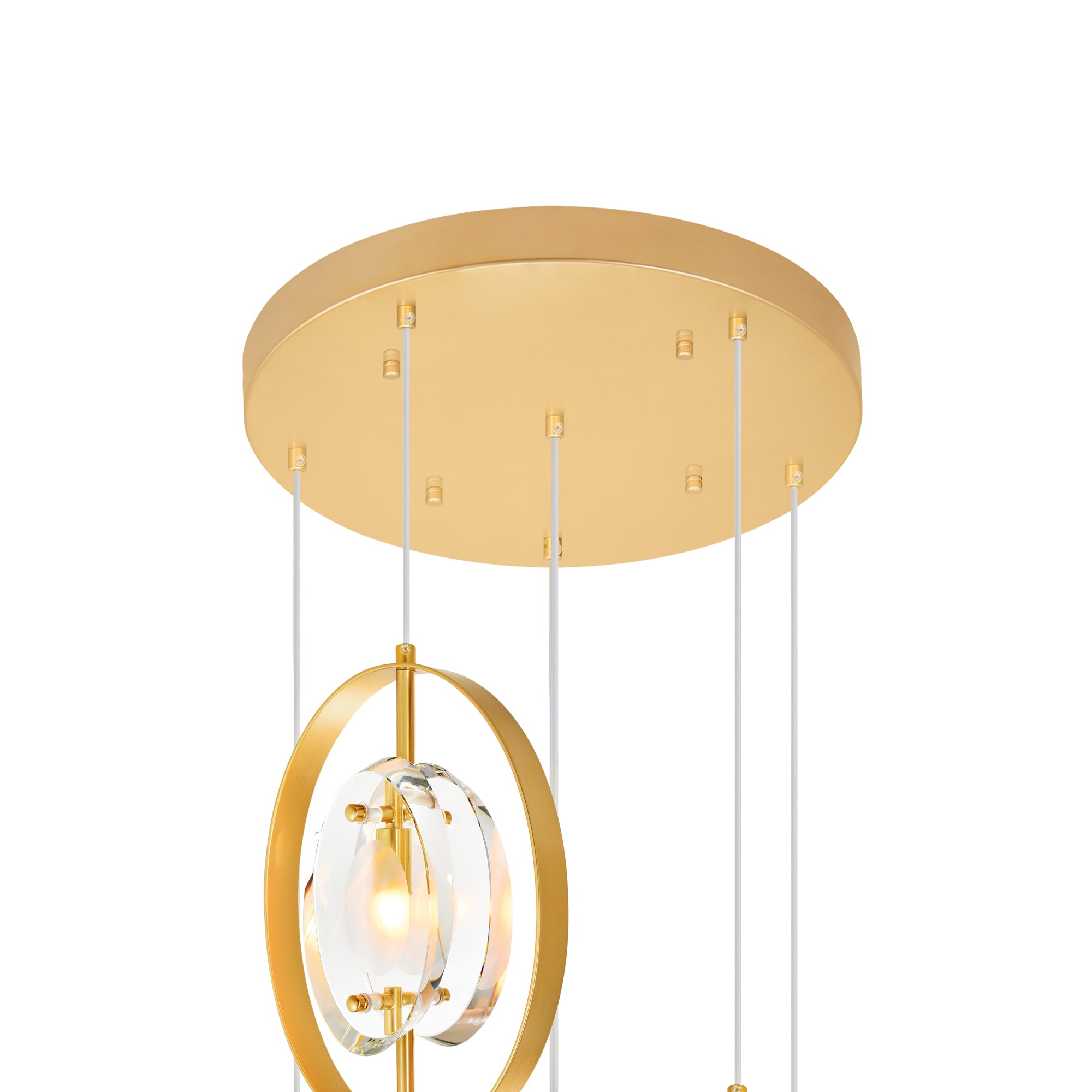 Iris 9 Light Gold Pendant Light Sun Gold Finish