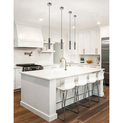 Chime 1 Light Nickel Mini Pendant Integrated LED