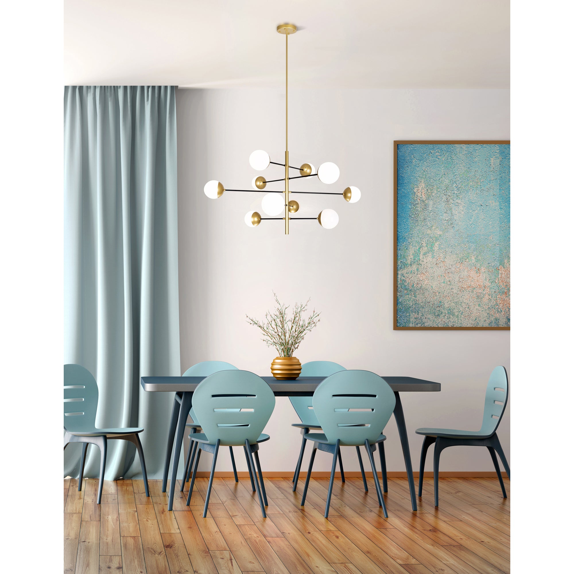 Compass 10 Light Gold Chandelier Medallion Finish