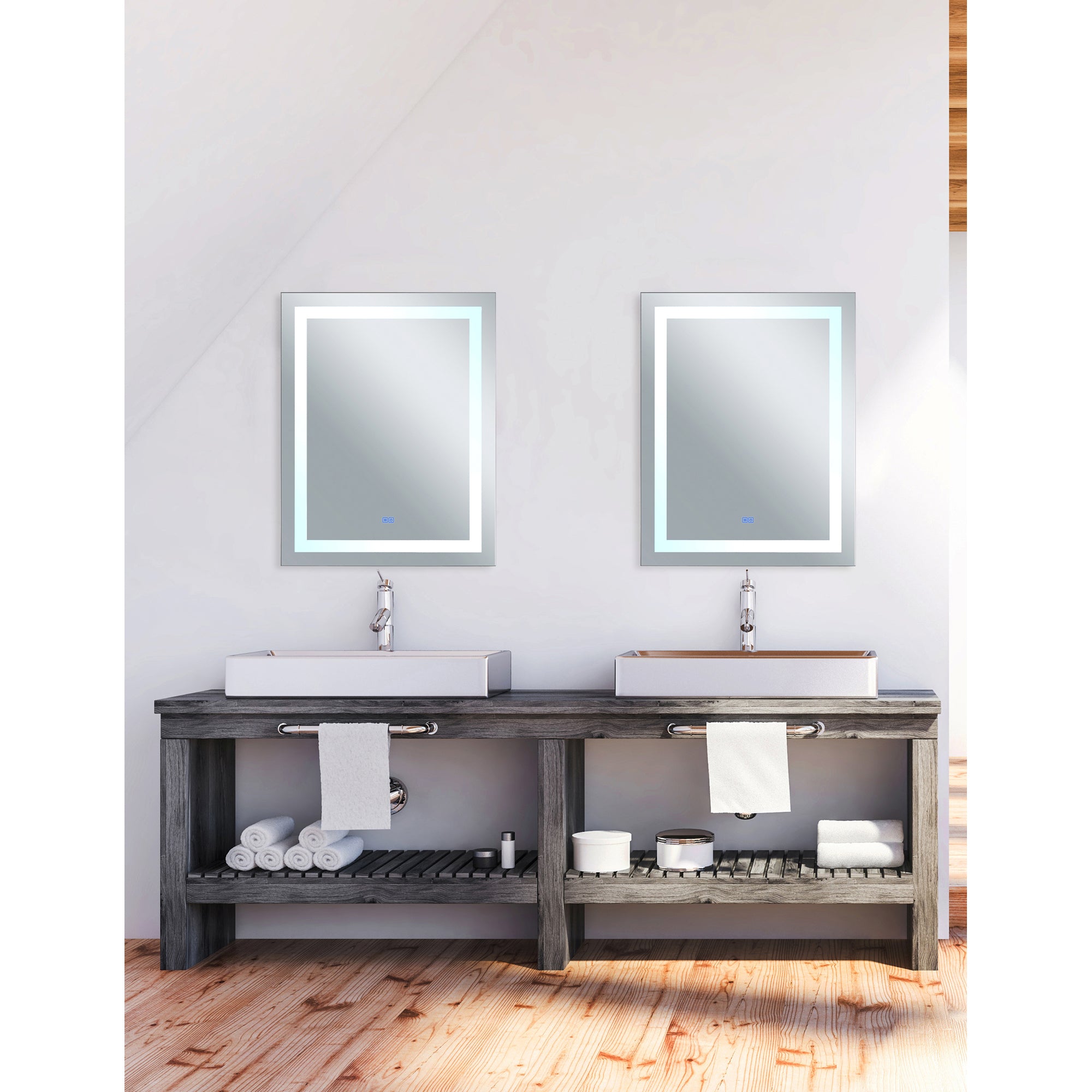 Abril Mirrors White Integrated LED 32x40