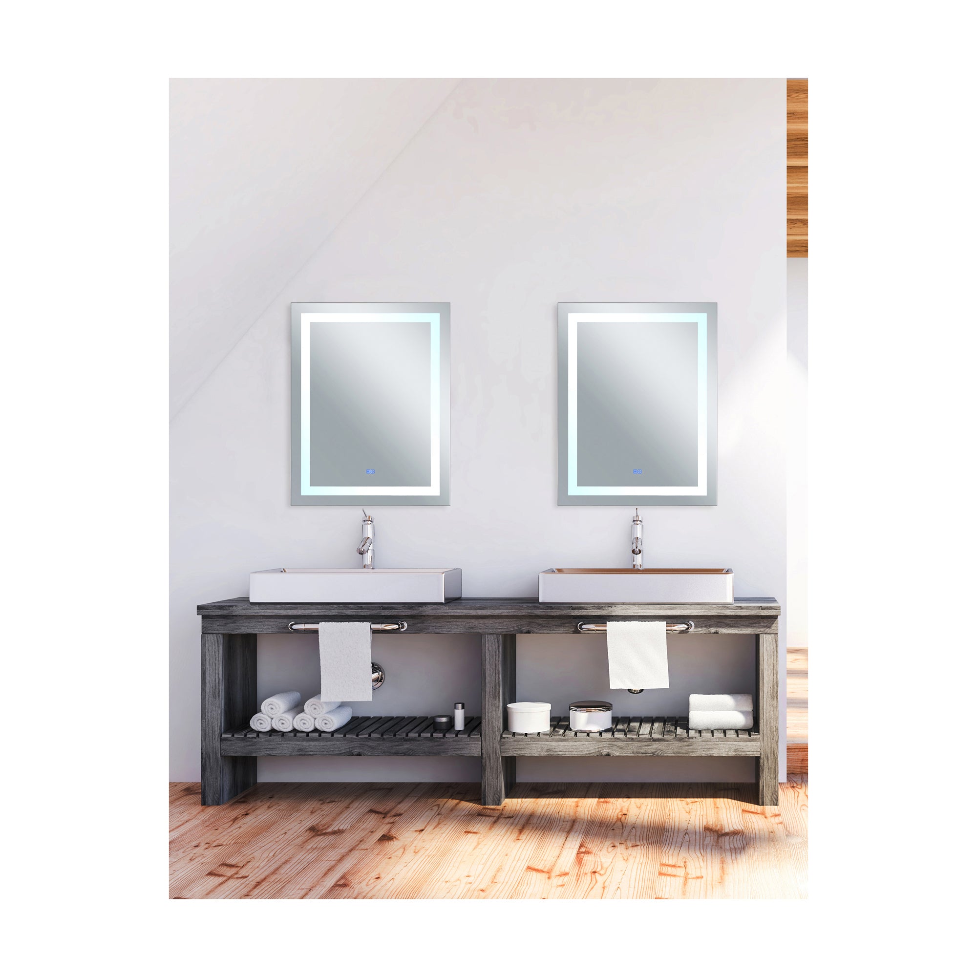 Abril Mirrors White Integrated LED 32x40