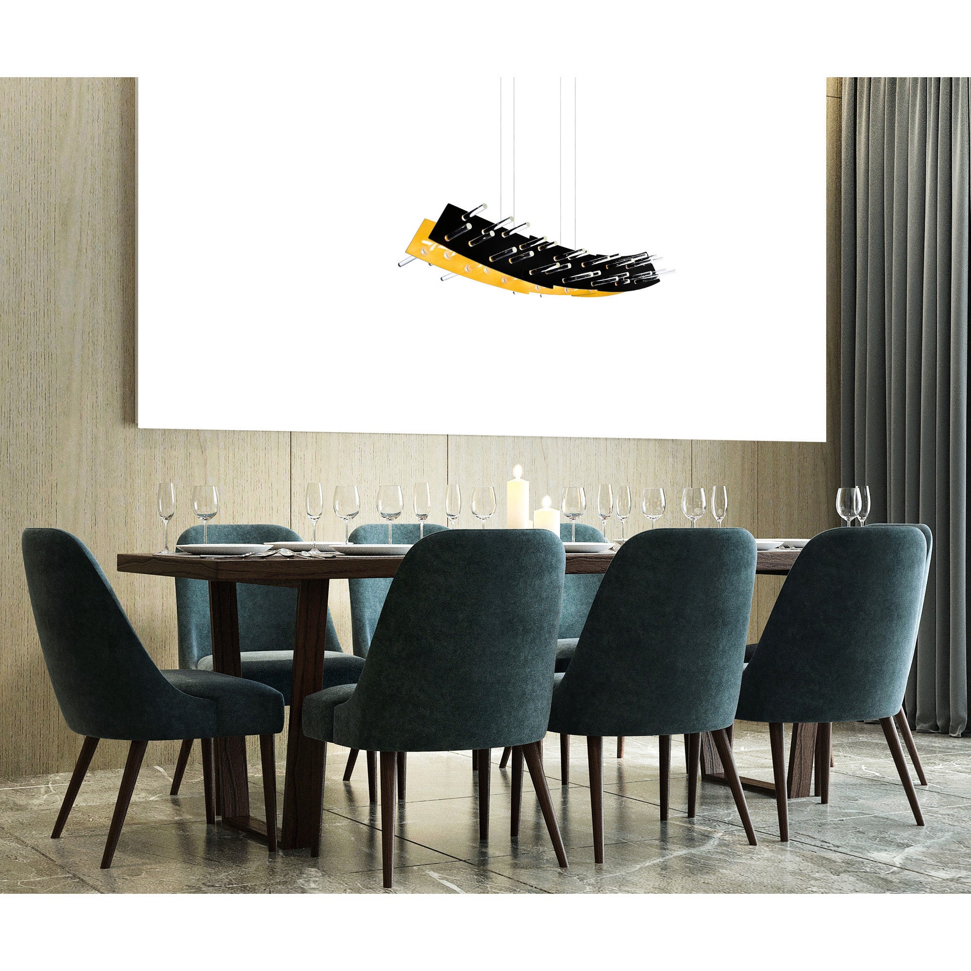 Gondola 2 Light LED Black Chandelier