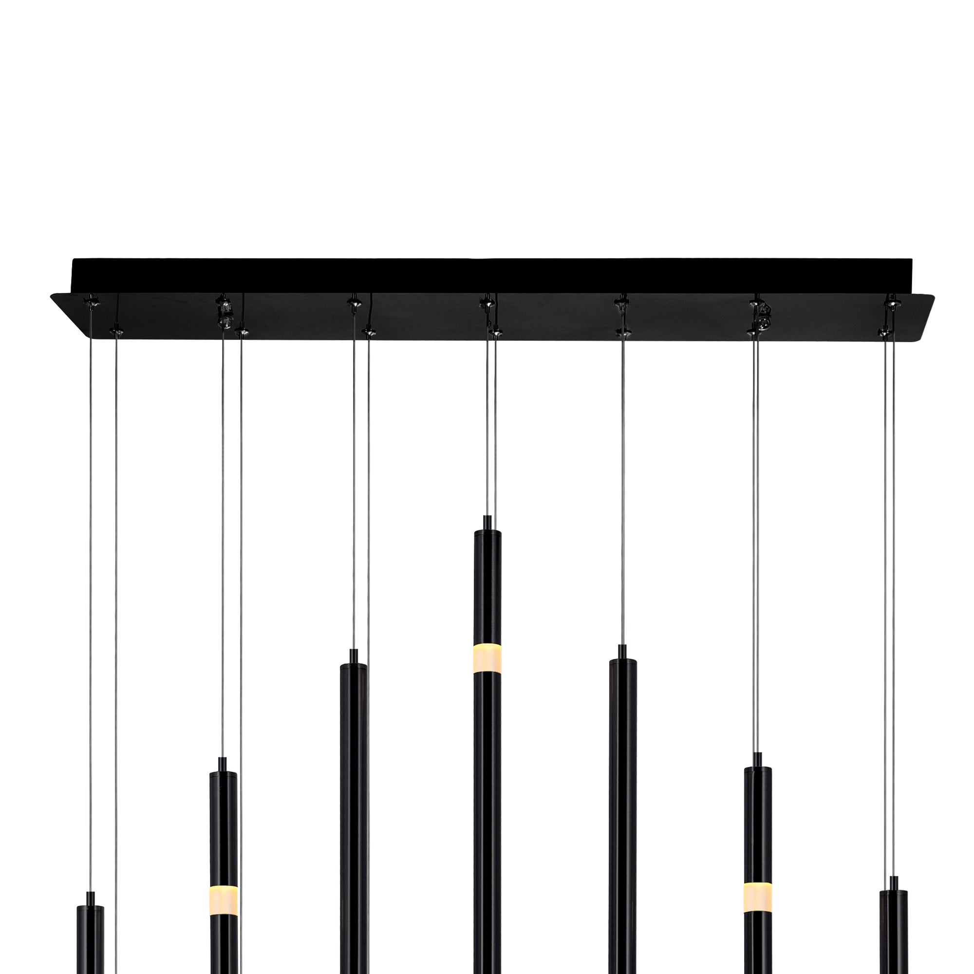Flute Chandeliers 14 Light Integrated LED Black