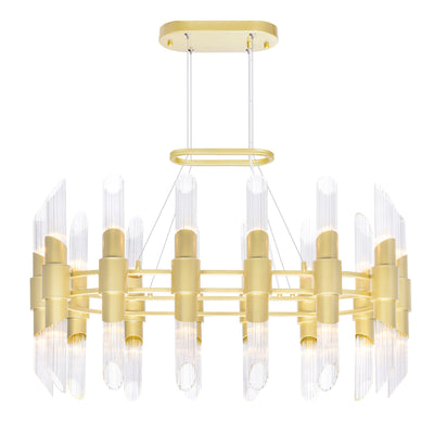 Croissant 28 Light Gold Chandelier With Satin Gold Finish