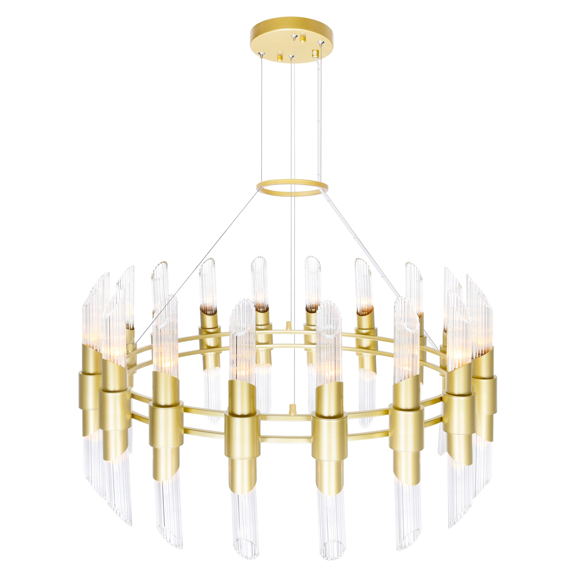 Croissant 36 Light Gold Chandelier in Satin Gold Finish
