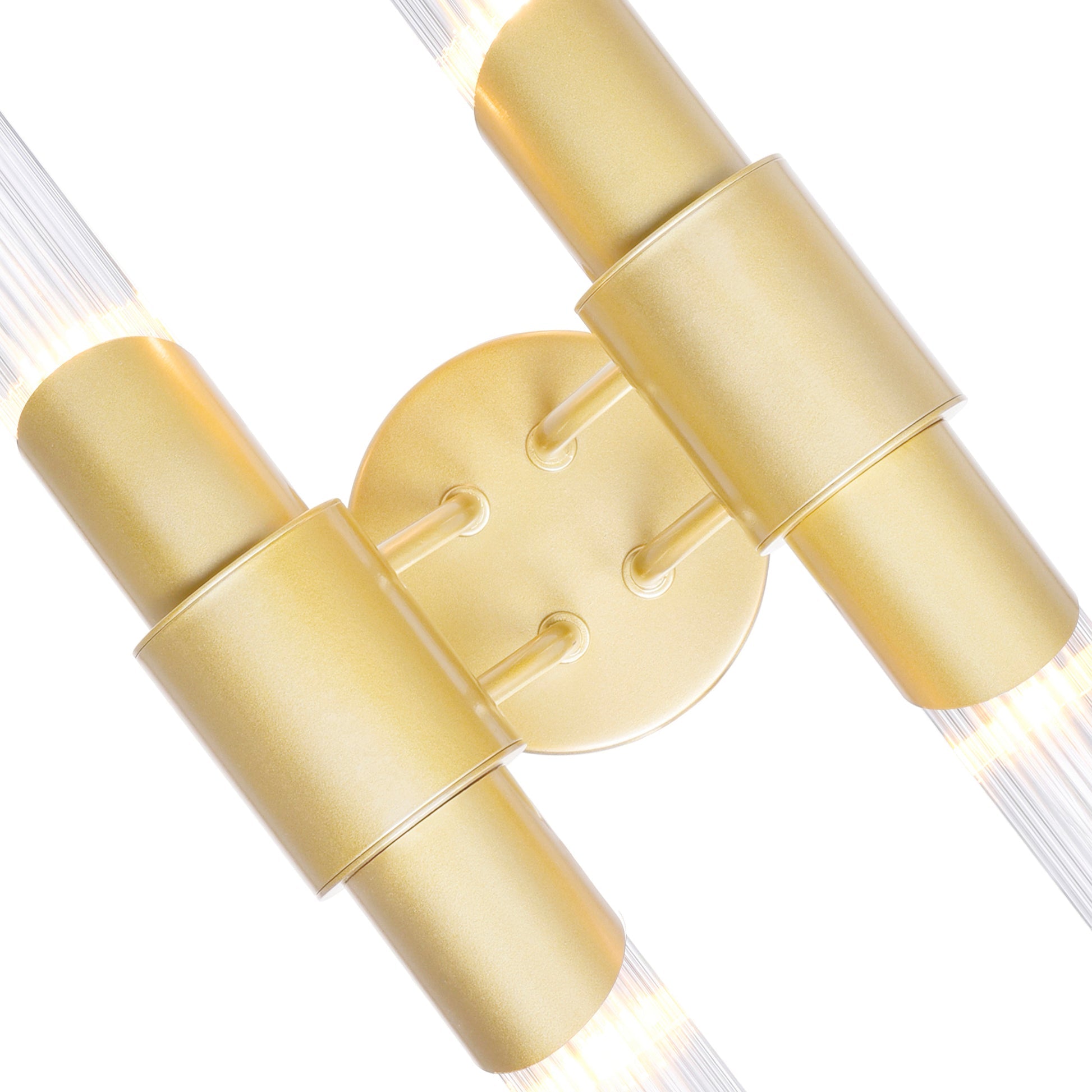 Croissant 4 Light Gold Wall Sconce in Satin Gold Finish