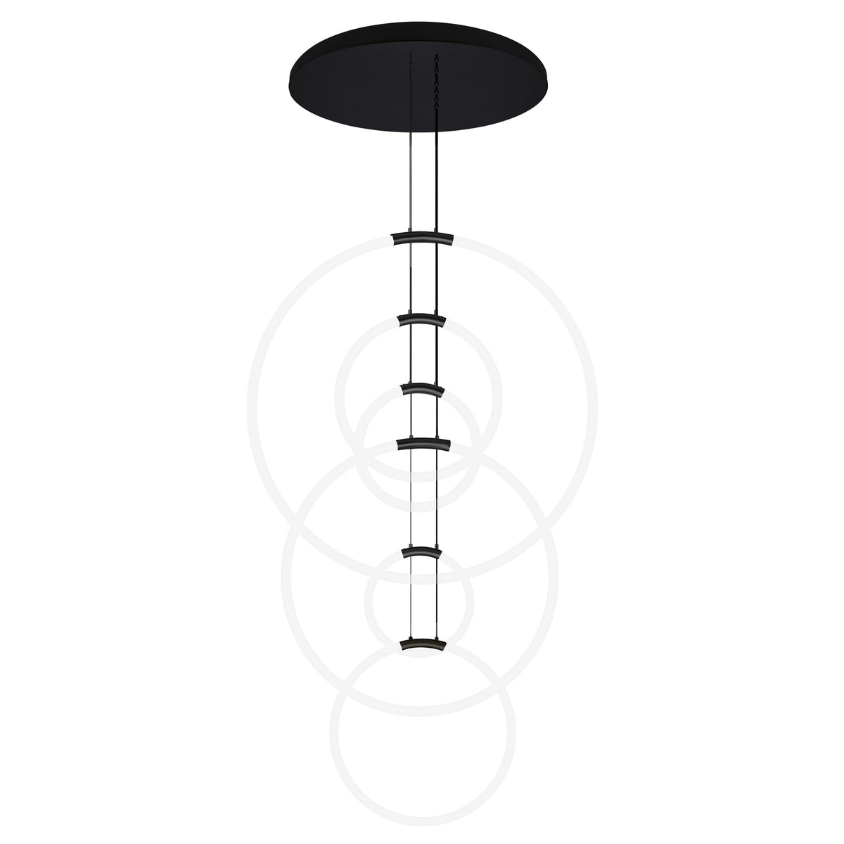 Hoops Chandeliers 6 Light Black Finish