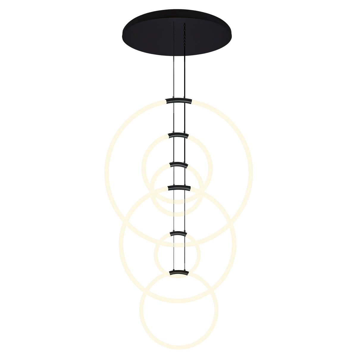 Hoops Chandeliers 6 Light Black Finish