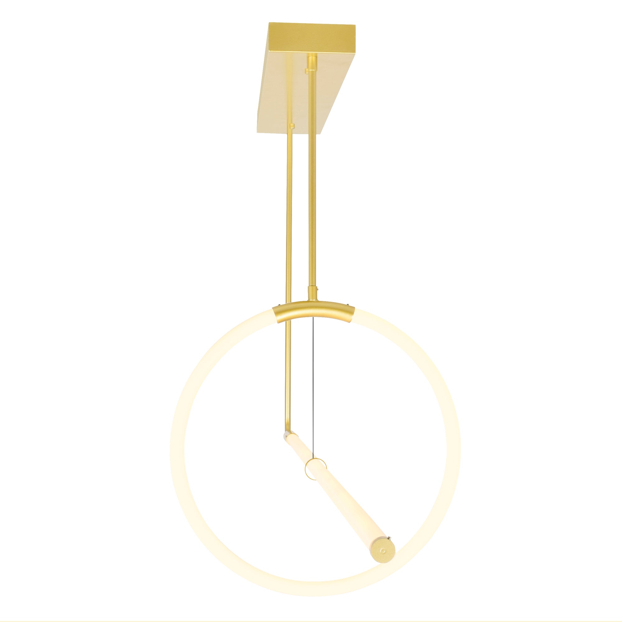 Hoops Integrated LED Satin Gold Chandelier