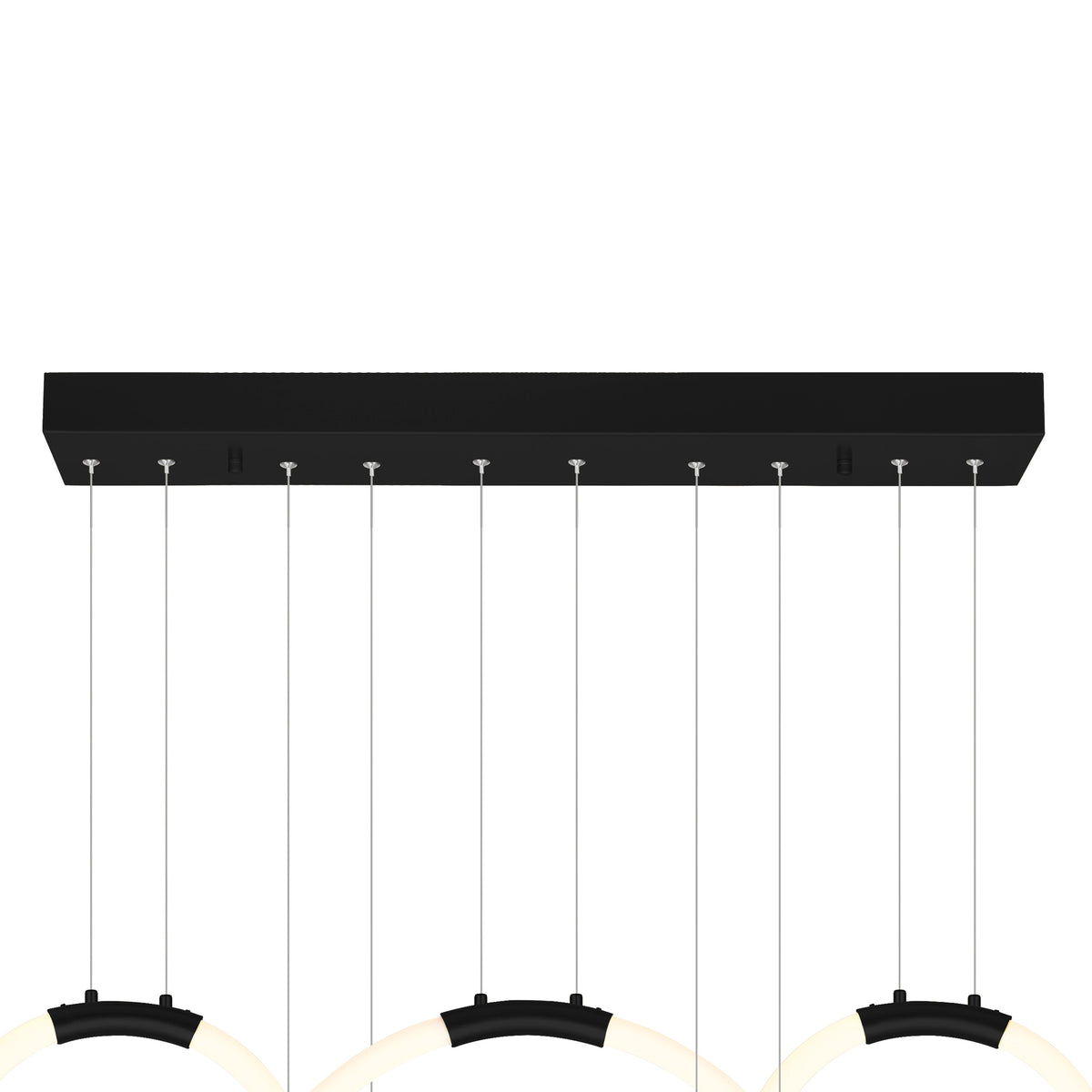 Hoops Chandeliers Black 5 Light LED Rings