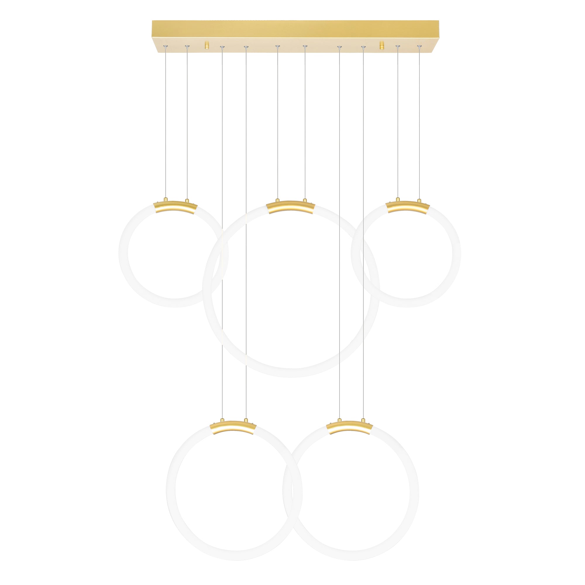Hoops Chandeliers Satin Gold 5 Lights