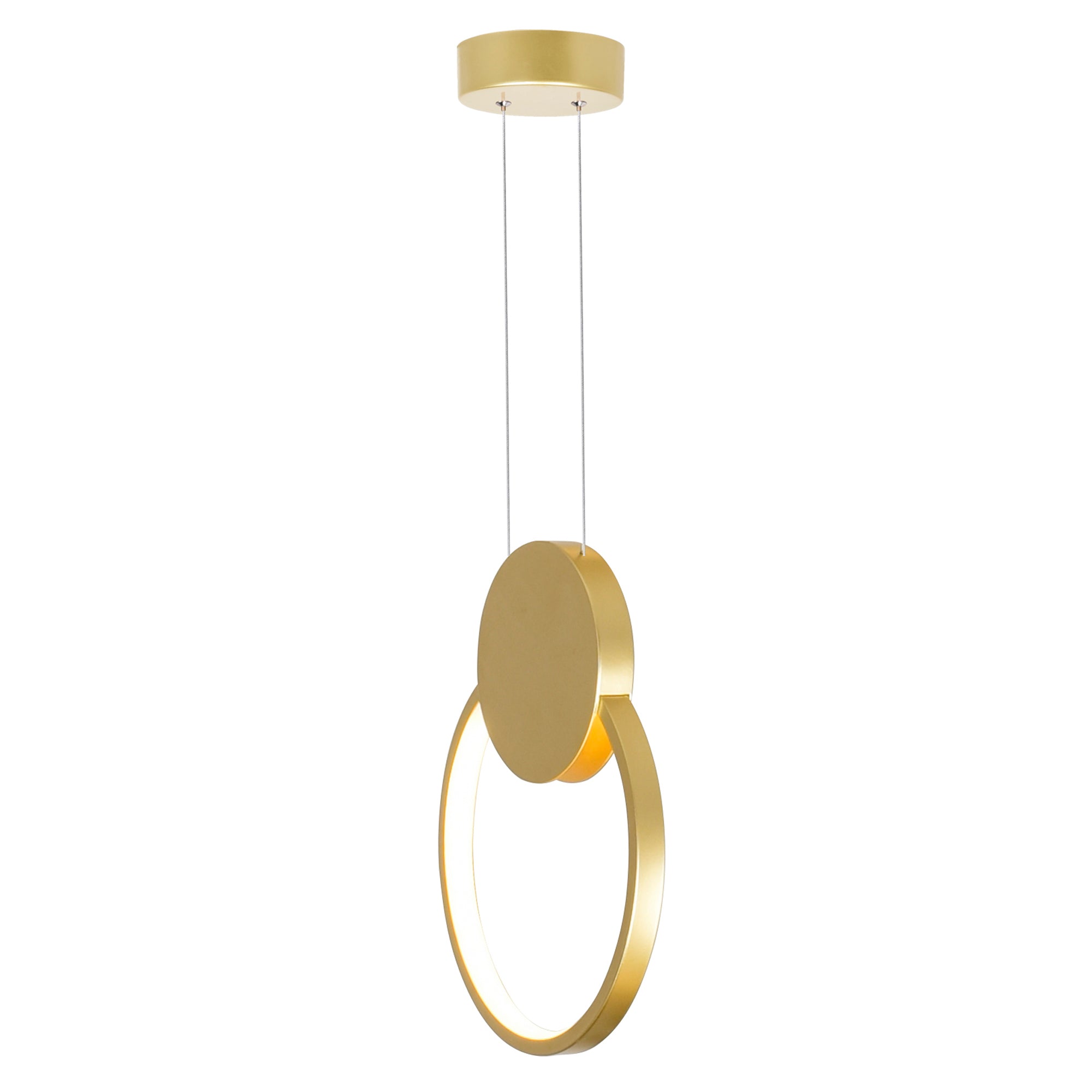 Pulley 8in Gold Mini Pendant Integrated LED